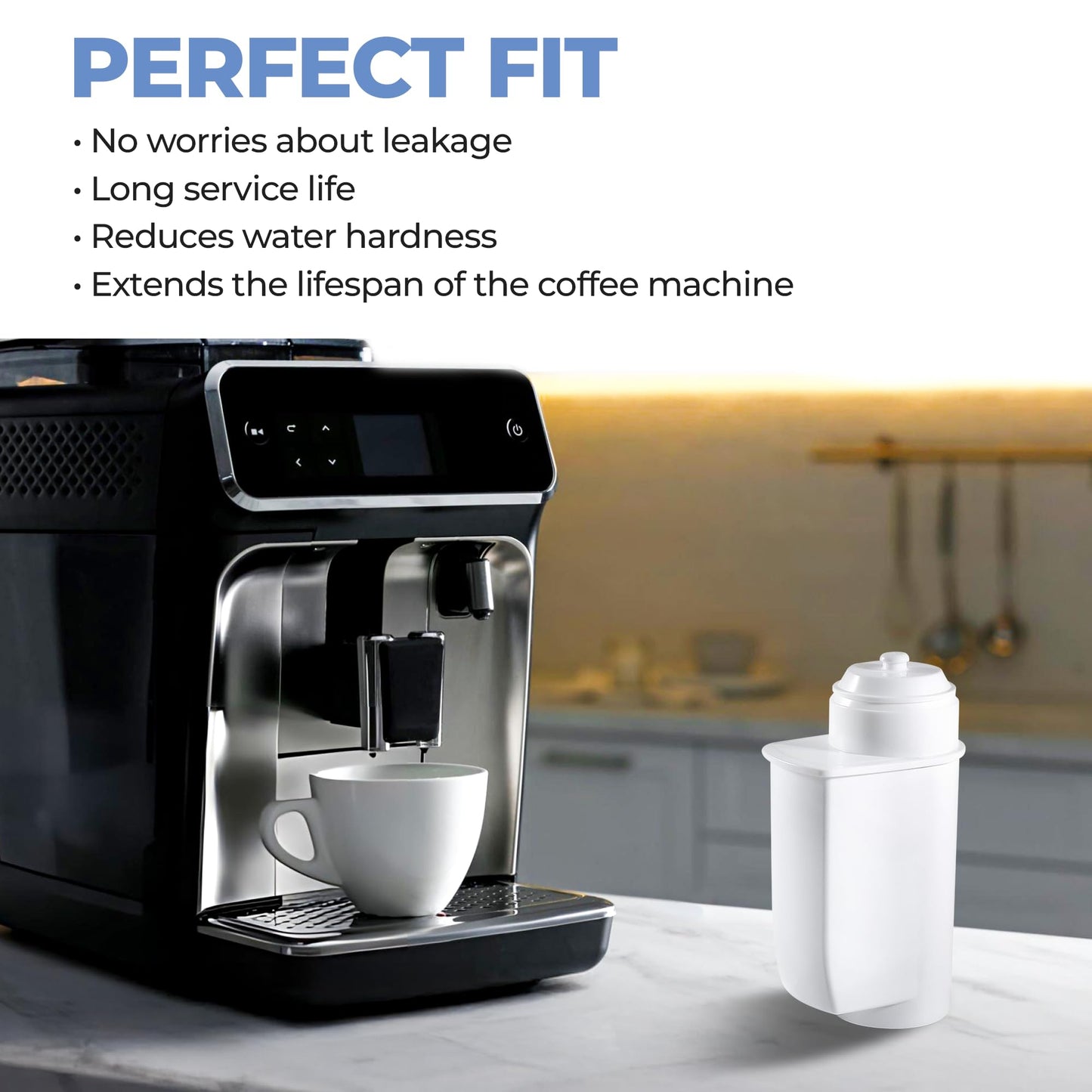Compatible for Bosch Brita Intenza TCZ7003 water filter Espresso machine water filter compatible for BRITA INTENZA/SIEMENS/NEFF/GAGGENAU/VeroBar/VeroProfessional (3, Filters)