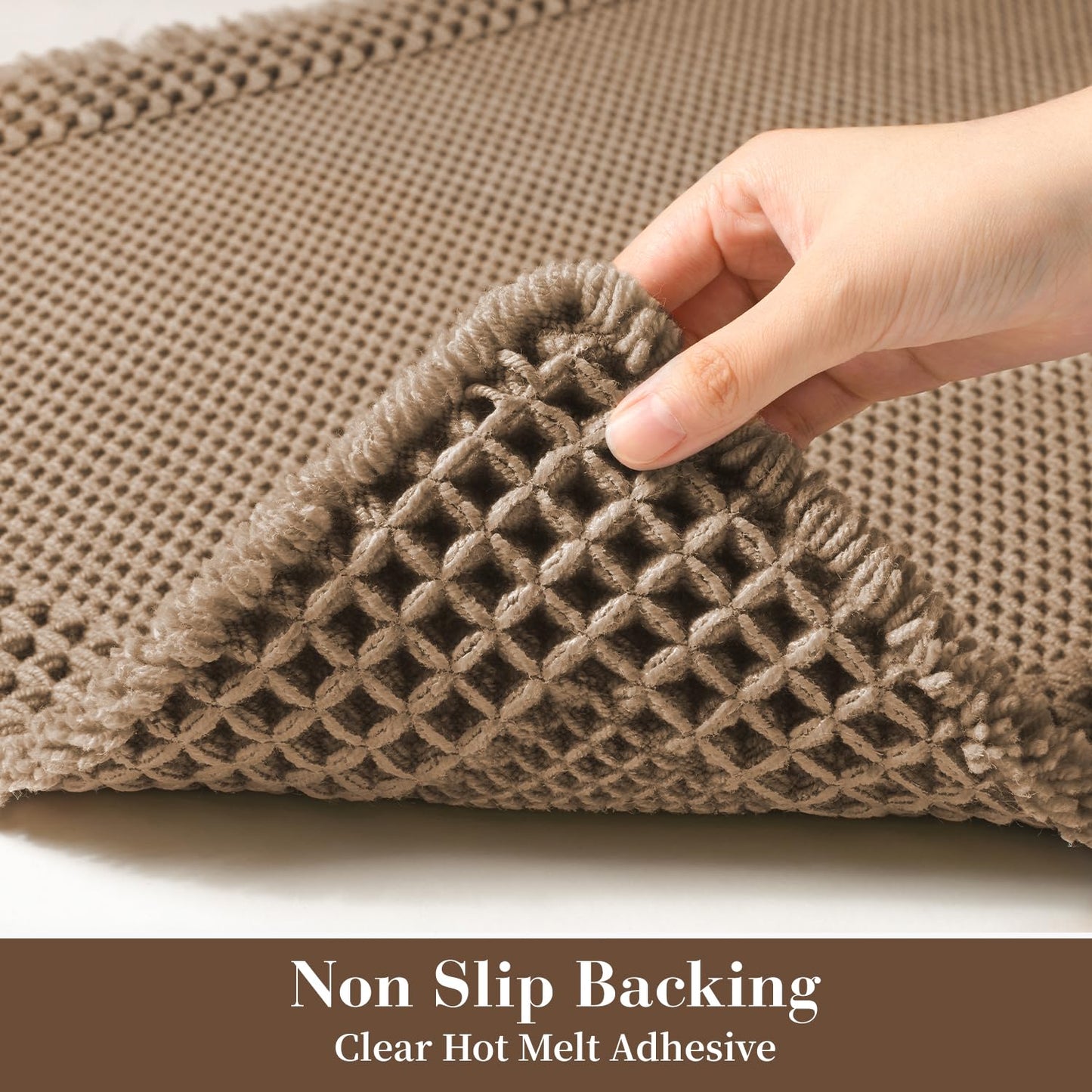 RESARE Waffle Bathroom Runner Rugs, Super Absorbent Bath Mat Non Slip Washable Quick Dry, Upgraded Ultra Soft Boho Bath Rugs with Tassels, Farmhouse Home Decor Accessories, 2'x5'(24"x60") Brown