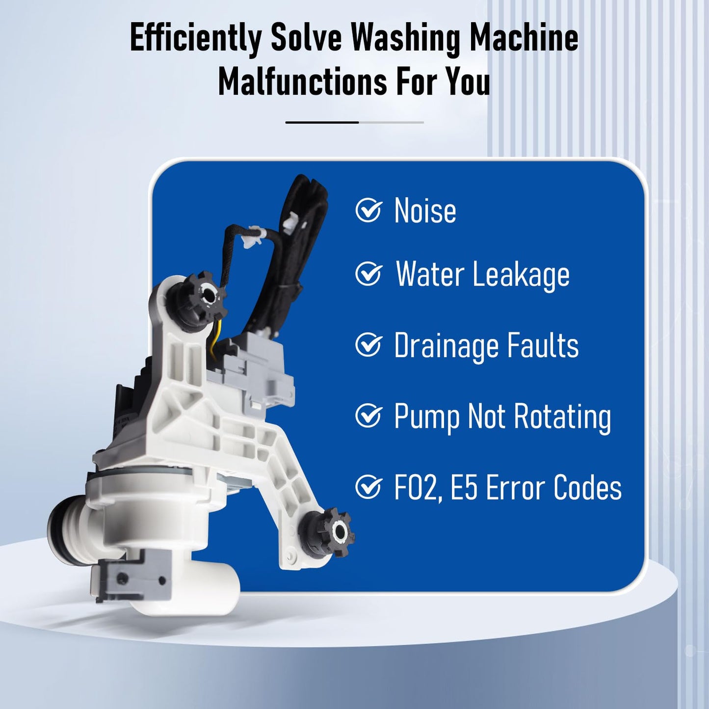 DC97-19289F Washer Drain Pump Assembly Compatible with Samsung Washing Machine Replaces DC97-19289A DC97-19289B DC97-17349B DC97-17366J DC97-17366A AP6806651 EAP12592631 PS12592631 PX3516-01