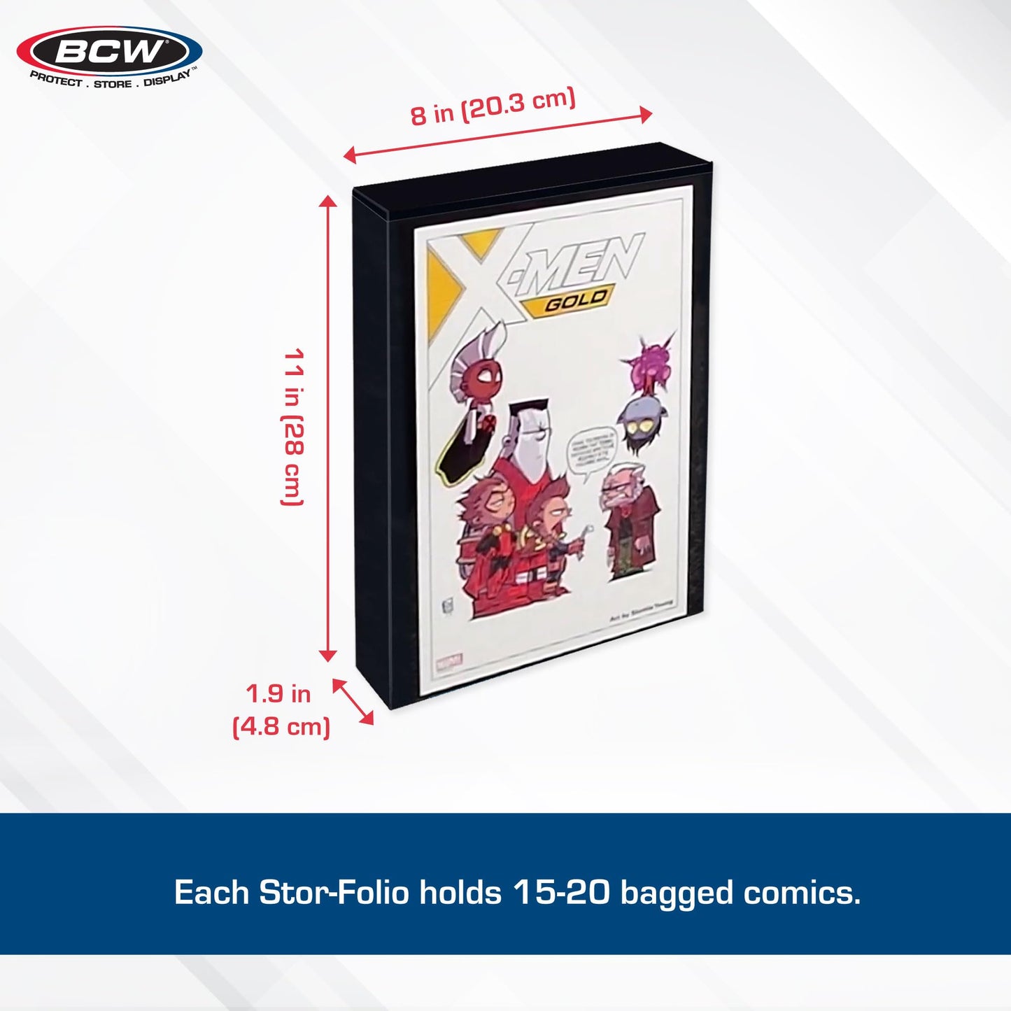 BCW Comic Book Stor-Folio – 2 Pack | Comic Book Travel Case for Current & Silver Age | Magnetic Comic Folio Carrier