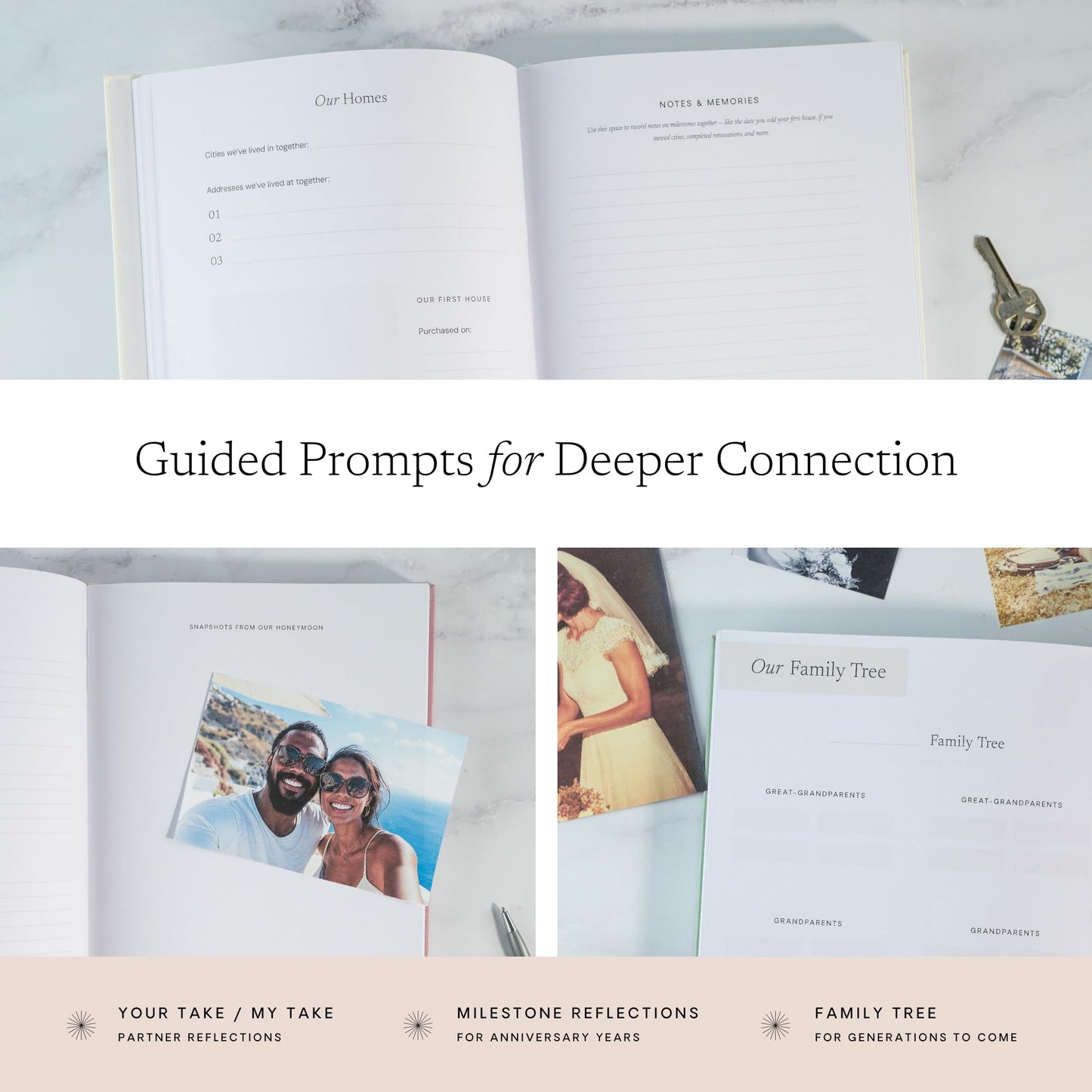 Anniversary Journal for Couples – Our Love Story Keepsake Book, Engagement & Anniversary Couples Gift for Men & Women, Wedding Memory Scrapbook, Great Gift Idea for Her