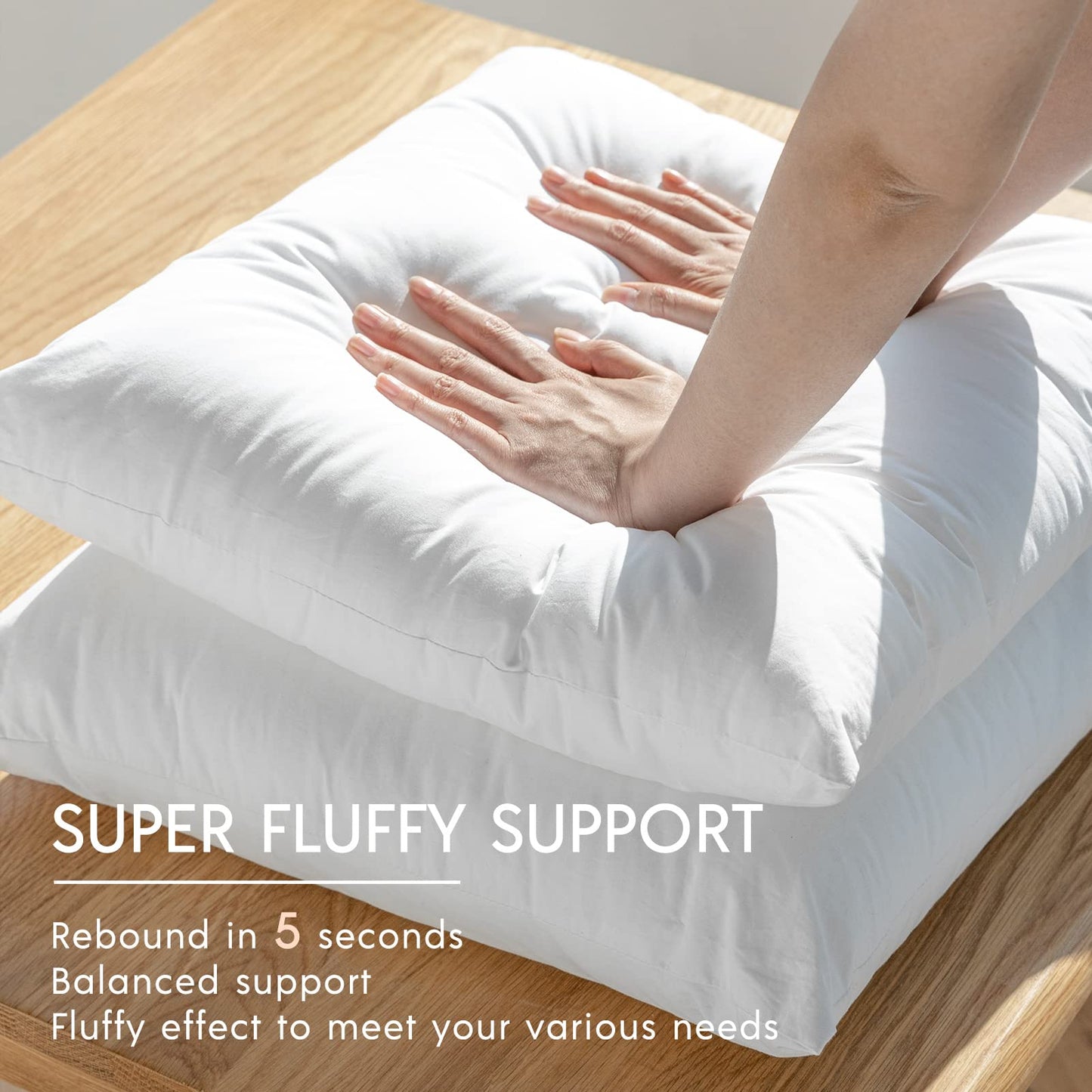Phantoscope 20 x 20 Outdoor Pillow Inserts - Pack of 4 Outdoor Pillows Water Resistant Throw Pillow Inserts Hypoallergenic Square Decorative Couch Sham Cushion Stuffer - 20 Inches