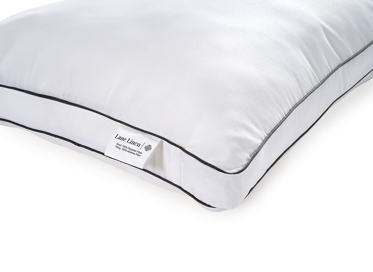 LANE LINEN Bed Pillows Standard Size Set of 4-20"x26" Medium Firm Down Alternative Pillows for Sleeping, Hotel Quality Back Stomach or Side Sleeper 4 Pack Pillow, Cooling Soft Easy Care - White