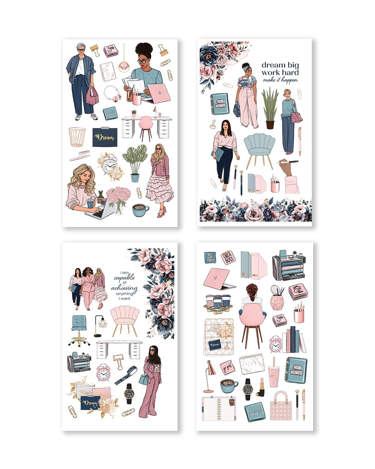Rongrong Goal for It Planner Sticker Book for Planners, Calendars and Journals – Aesthetic Premium Quality Stickers – Scrapbook Accessories – 24 Pages