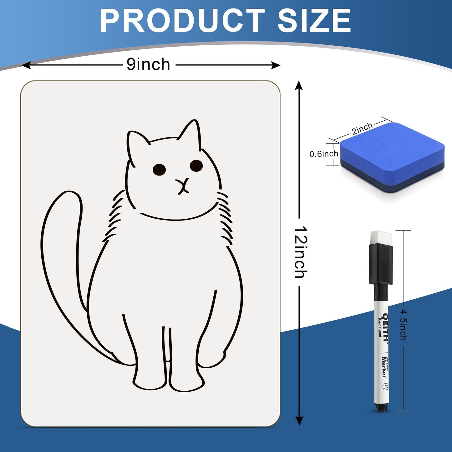 Dry Erase Boards, 26 Pack 9"x12" Double Sided Portable Handheld Small Whiteboards, for Children, Students, Teachers and Schools, Including 26 Markers, 26 Erasers, 26 Pen Holders.