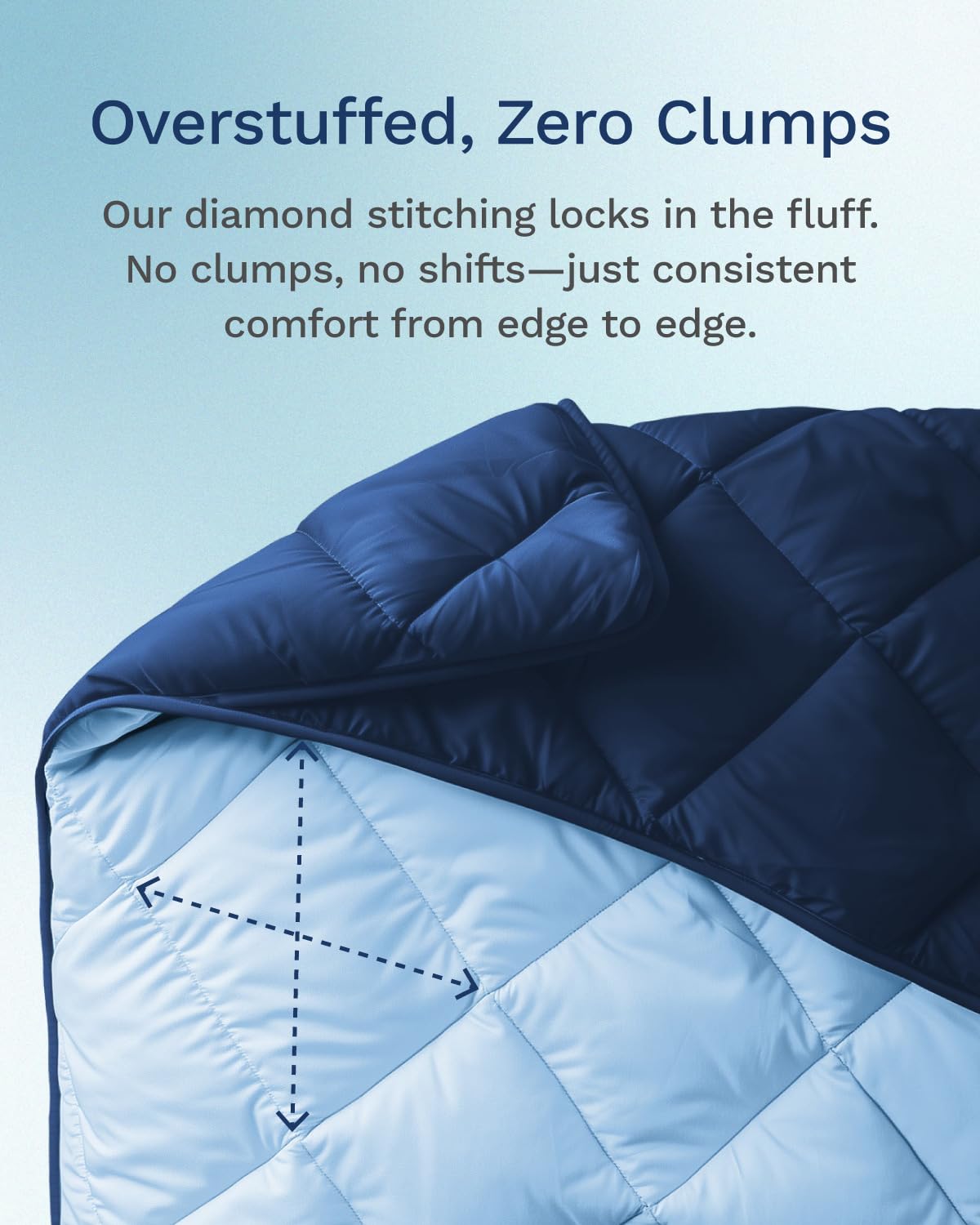 ViscoSoft Twin/Twin XL Comforter - Cloud-Soft Down Alternative Duvet Insert, All Season Cooling Lightweight Reversible Quilted Blanket for Dorm & Guest Bed, Oeko-TEX Certified, Light/Dark Blue