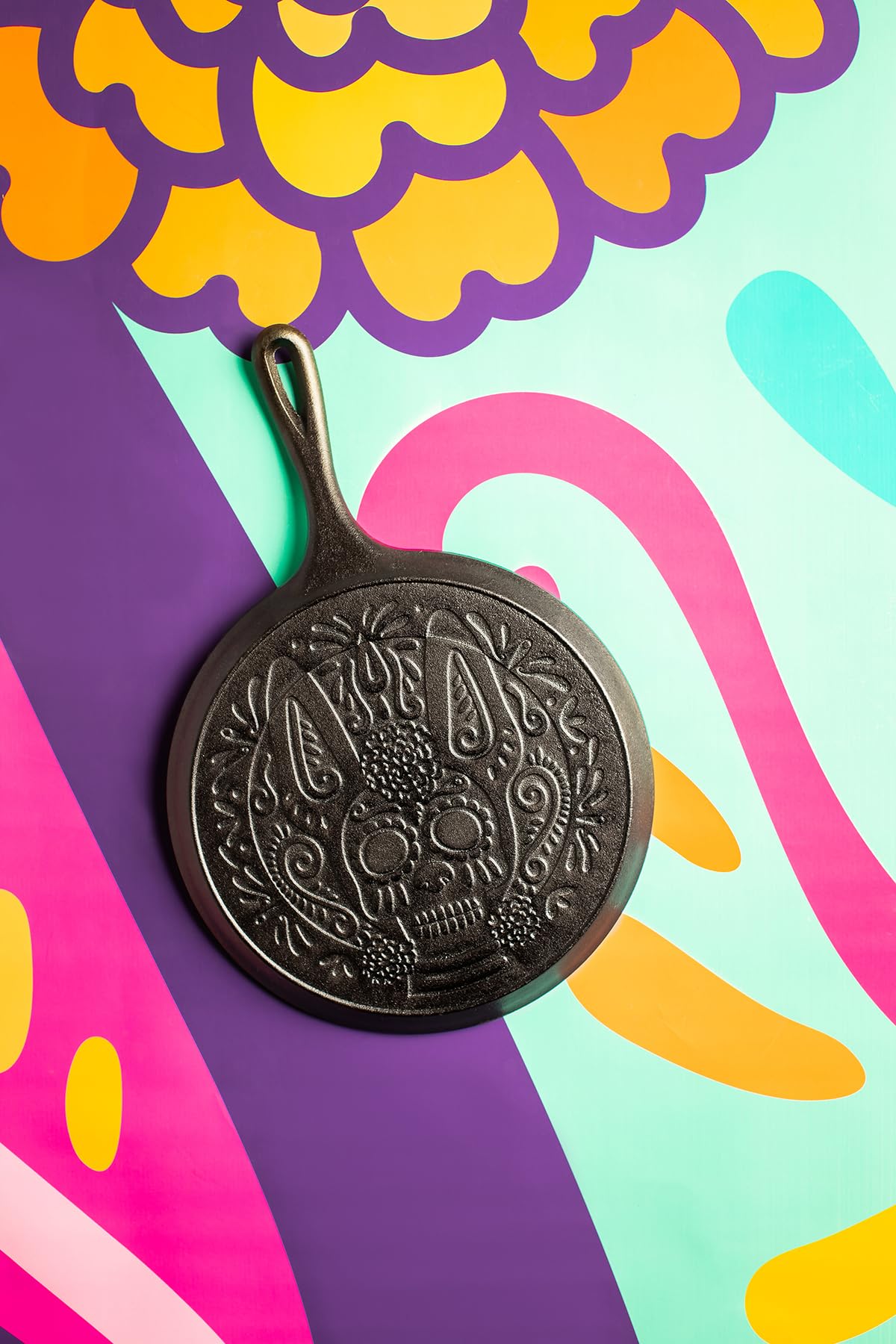 Xolo Sugar Skull Cast Iron Griddle