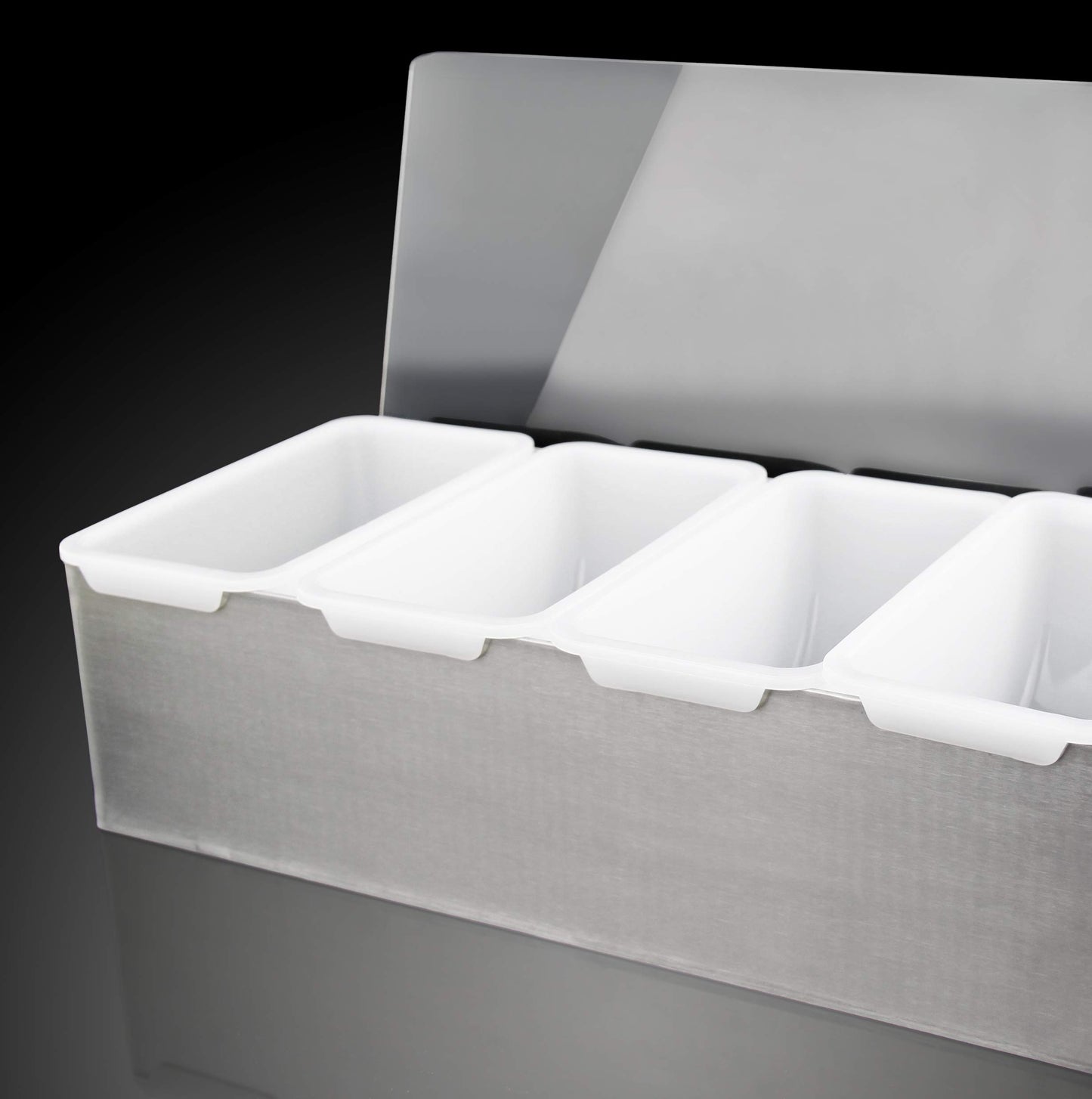New Star Foodservice 48032 Stainless Steel Condiment Dispenser with 5 Compartments (No Ice Tray)
