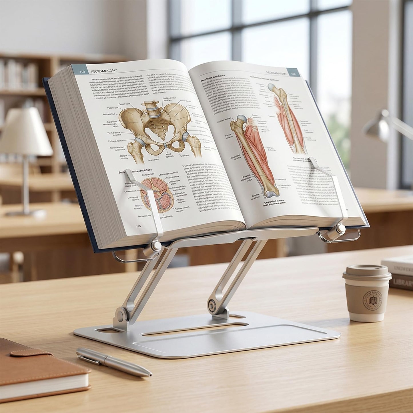 Book Holders for Reading Hands Free - Acrylic Book Stand for Reading, Ergonomic Reading Stand for Textbook Student, Bible Stand, Portable Book Stand for Desk,Recipe,Music Sheets