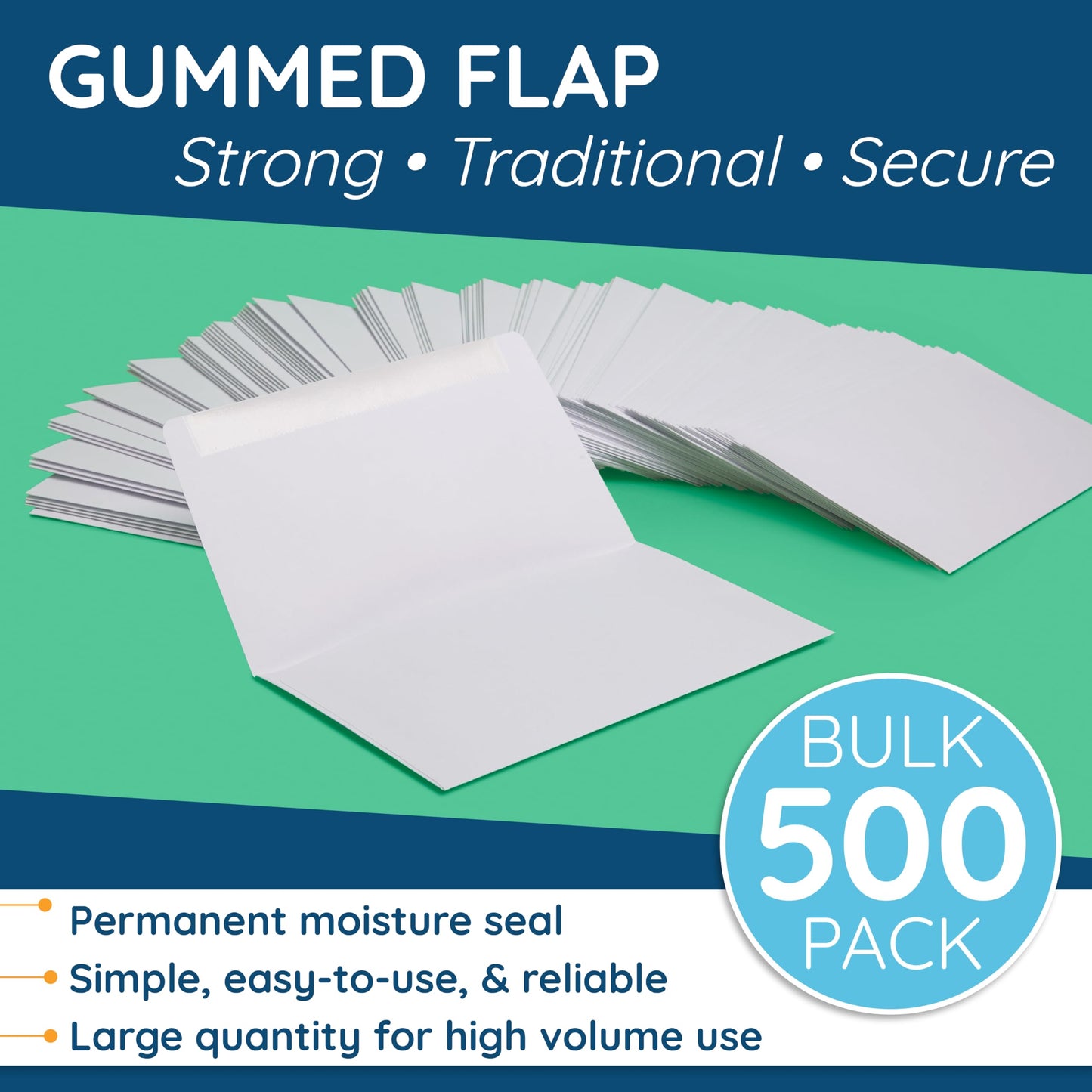 Blue Summit Supplies 500#6 3/4 Remittance Envelopes with Gummed Seal for Donations, Checks or Cash, 6 1/2” x 3 5/8”, Blank White Remit Envelopes, Perfect for Church or Nonprofit Use, 500 Count