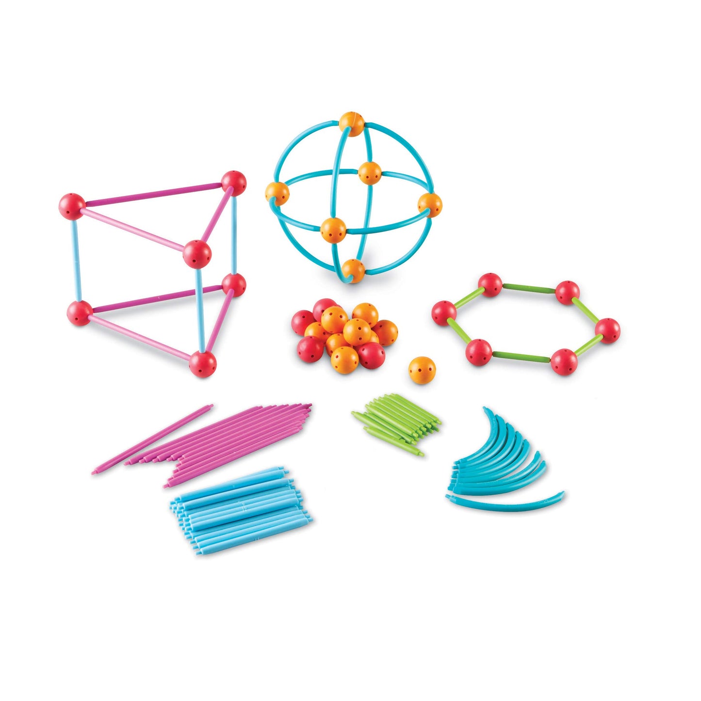 Learning Resources Geometric Shapes Building Set - 170 Pieces, Ages 5+ Math Learning Games for Kids, Early Math Skills, Back to School Activities, Classroom Games for Teachers