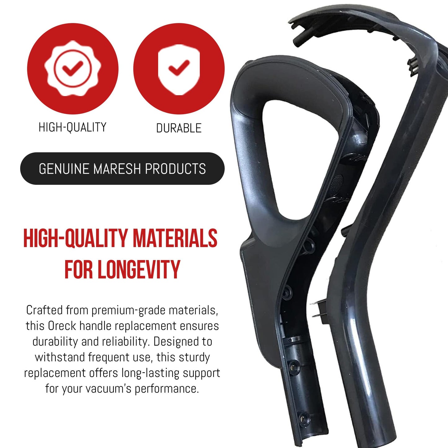 MP Maresh Products Handle Set Replacement for Oreck Elevate Command and Control Vacuum Cleaners – Durable Vacuum Replacement Parts Compatible with Oreck Handle Assembly - Easy to Install - Black