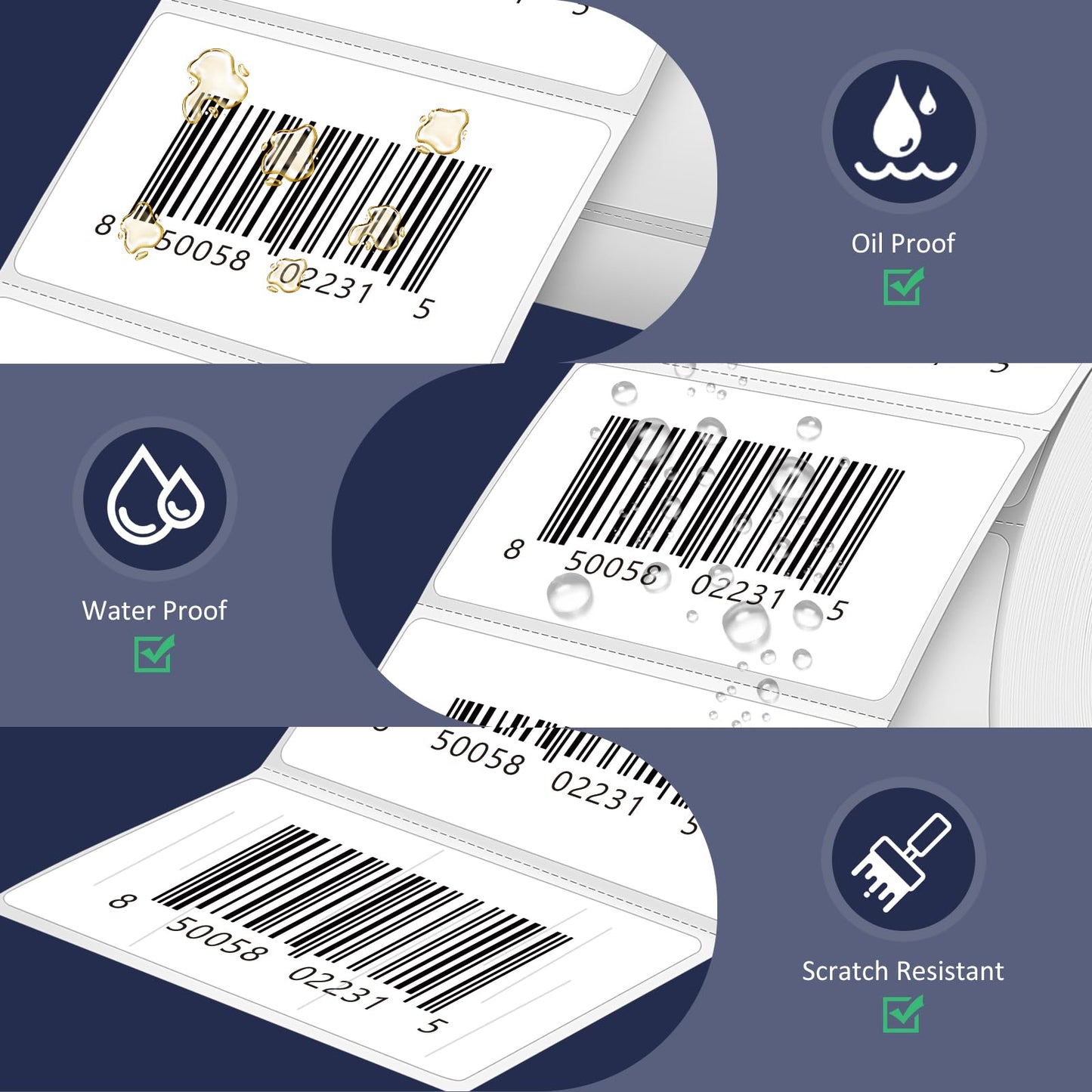 L LIKED 2.25" x 1.25" Direct Thermal Labels, Permanent Adhesive Barcode Address Label & Compatible with Rollo, Zebra and Other Desktop Printers (12 Rolls, 12000 Labels)