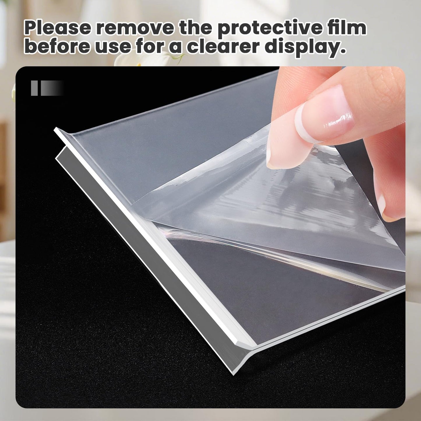 30 Pack Acrylic Sign Holder 5x7, Clear Double Sided Tabletop Menu Display, Desktop Flyer Stand with Vertical Base, Plastic Paper Picture Frame Holder Suitable for Restaurants Office Store Show Fair