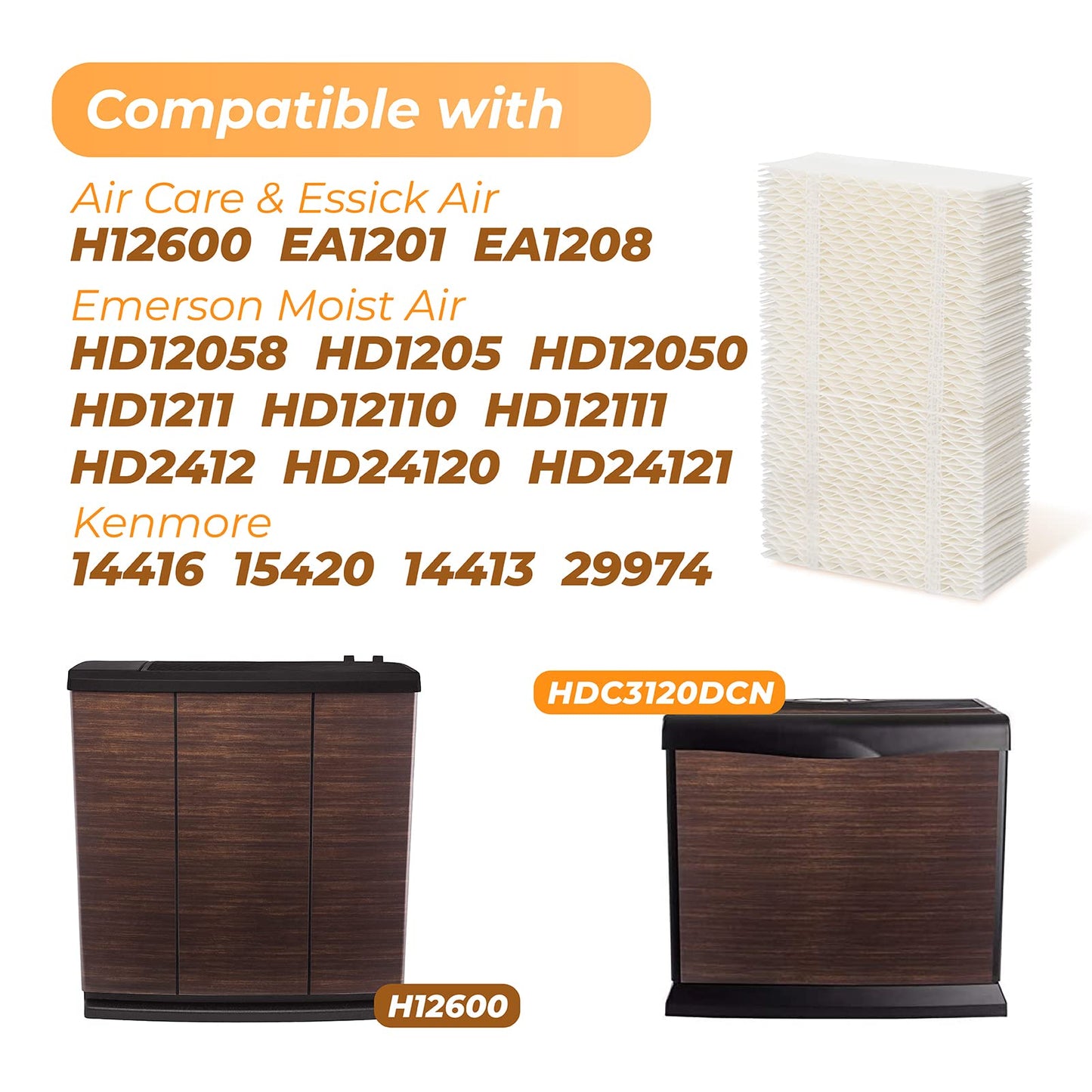 Ximoon HDC411 Humidifier Wick Filter for AIRCARE Essick Air HD1205 HD1211 EA1201 EA1208 HD12110 Compatible with Kenmore 14909 14912 32-14912 42-14912 - 4 Pack