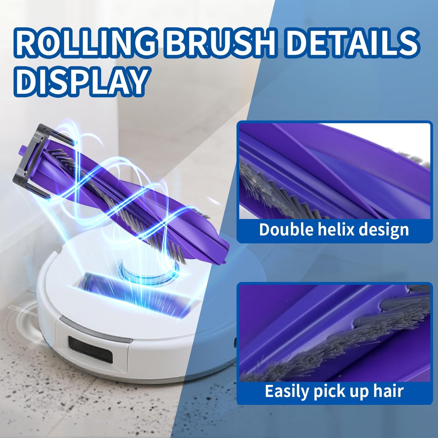20 Pcs Replacement Vacuum Accessories kit Compatible with Narwal Freo Pro Robot Vacuum Cleaner, 2 Main Roller Brush, 2 Dust Bags, 4 HEPA Filters, 6 Mop Pads, 6 Side Brush 1 Clean Brush