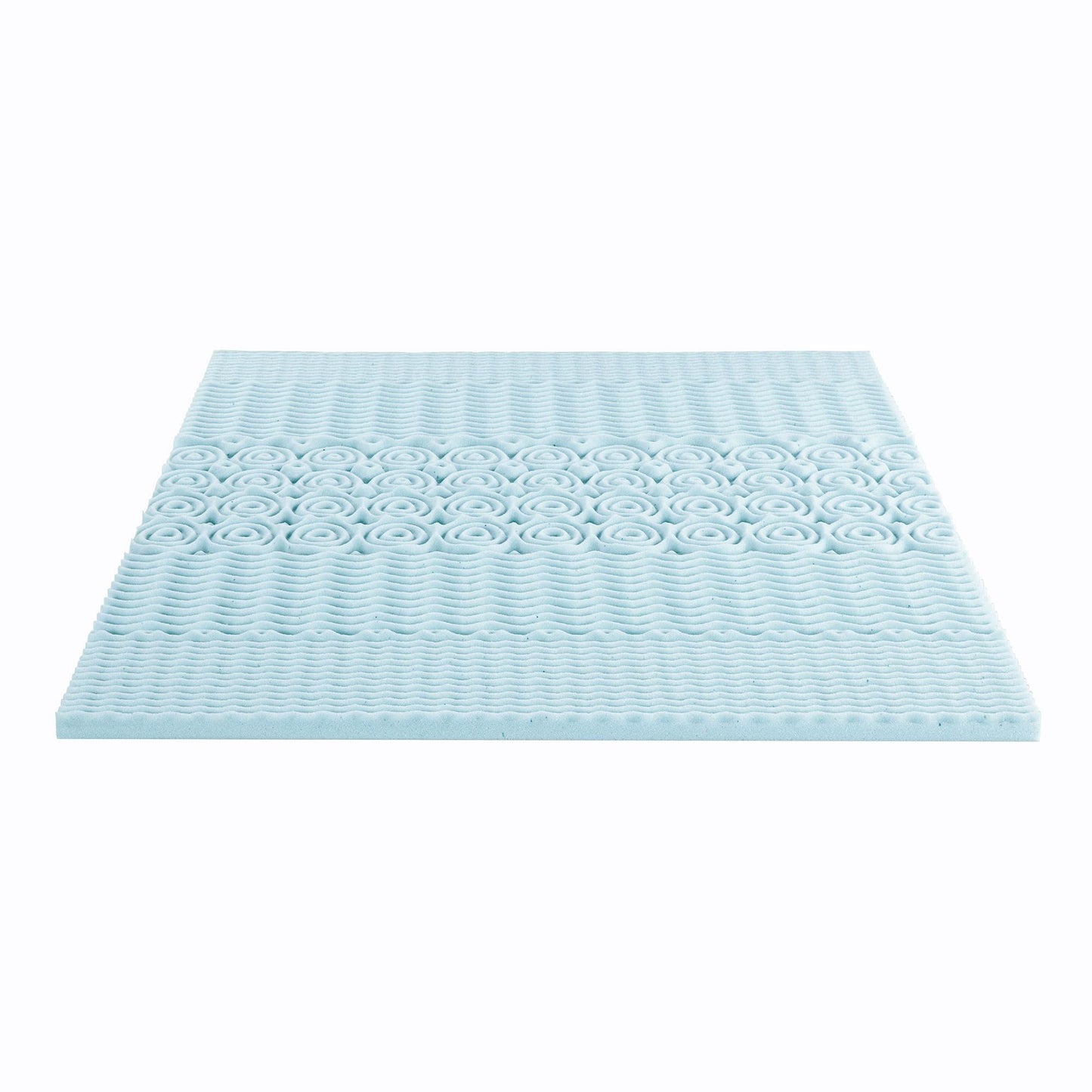 Mellow 2 Inch 5-Zone Memory Foam Mattress Topper, Cooling Gel Infusion, Dorm Essentials, Full Blue