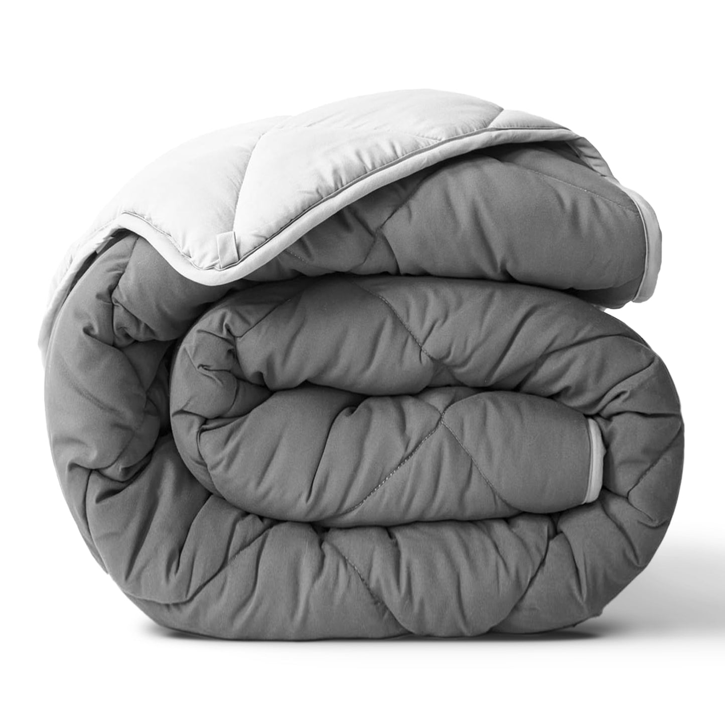 ViscoSoft Twin/Twin XL Comforter - Cloud-Soft Down Alternative Duvet Insert, All Season Cooling Lightweight Reversible Quilted Blanket for Dorm & Guest Bed, Oeko-TEX Certified, Light/Dark Gray