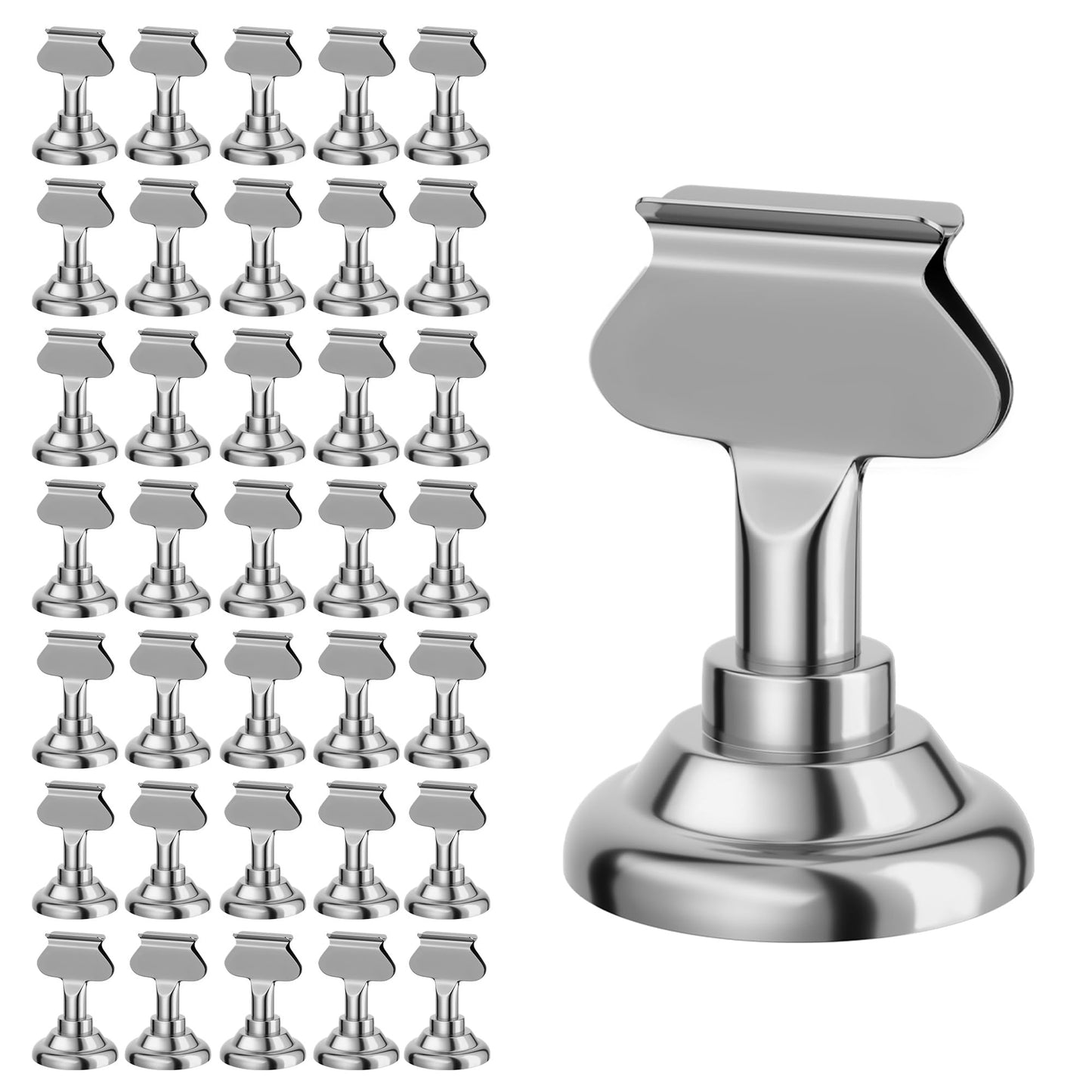 Urban Deco 36 Pieces Table Card Holder Place Card Holders 1.7 inches Gold Steel Card Holders for Photos, Food Signs, Memo Notes, Weddings, Restaurants, Birthdays(Silver 36PK)
