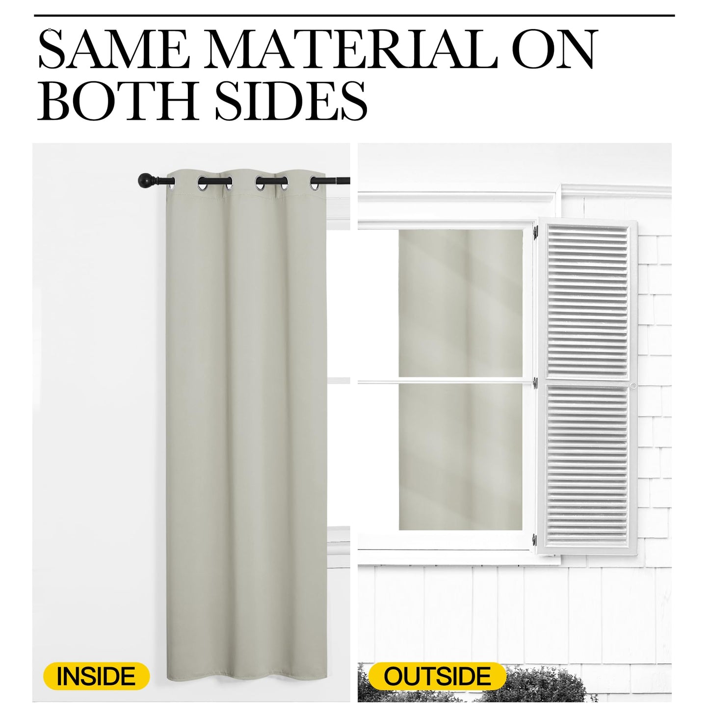 NICETOWN Thermal Insulated Grommet Room Darkening Curtains/Draperies/Panels for Bedroom (Bone White, 2 Panels, W42 x L63 inches)