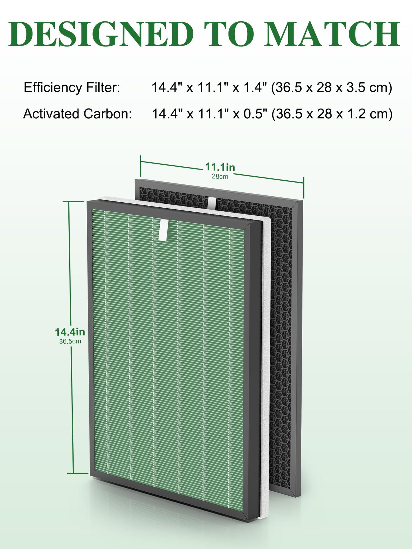 Airloria Replacement Filter Set Compatible with RabbitAir BioGS 2.0 Ultra Quiet Model SPA-550A & SPA-625A Air Purifiers,Combined with 1 Premium Filter+ 1 Activated Carbon Filter