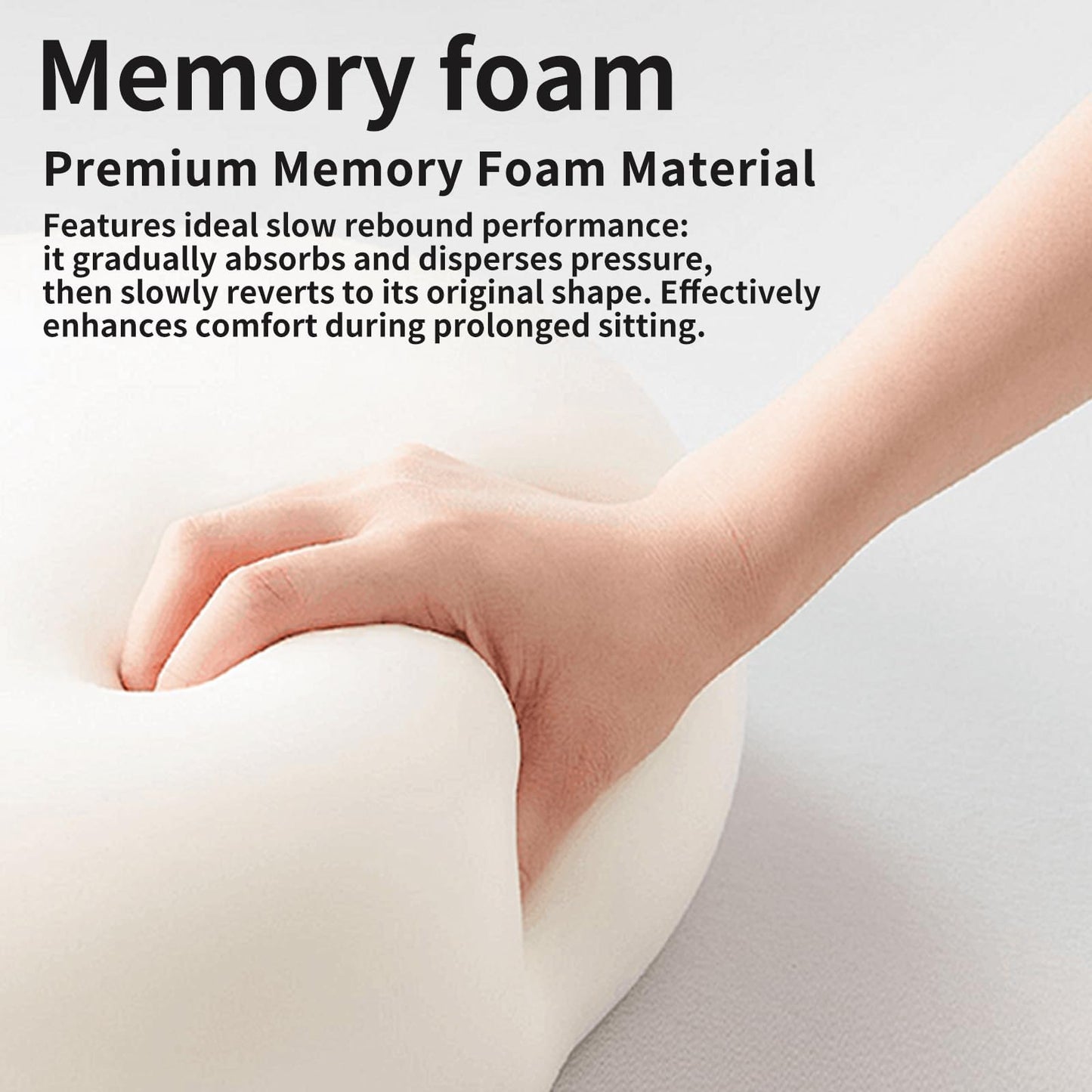FoKon Ergonomic Back Cushion for Lower Pain Relief, Momery Foam Back Pillow, Lumbar Support for Office Chair Back Support for Computer Chairs, Gaming,Home - Working,Removable & Washable Cover（Black）