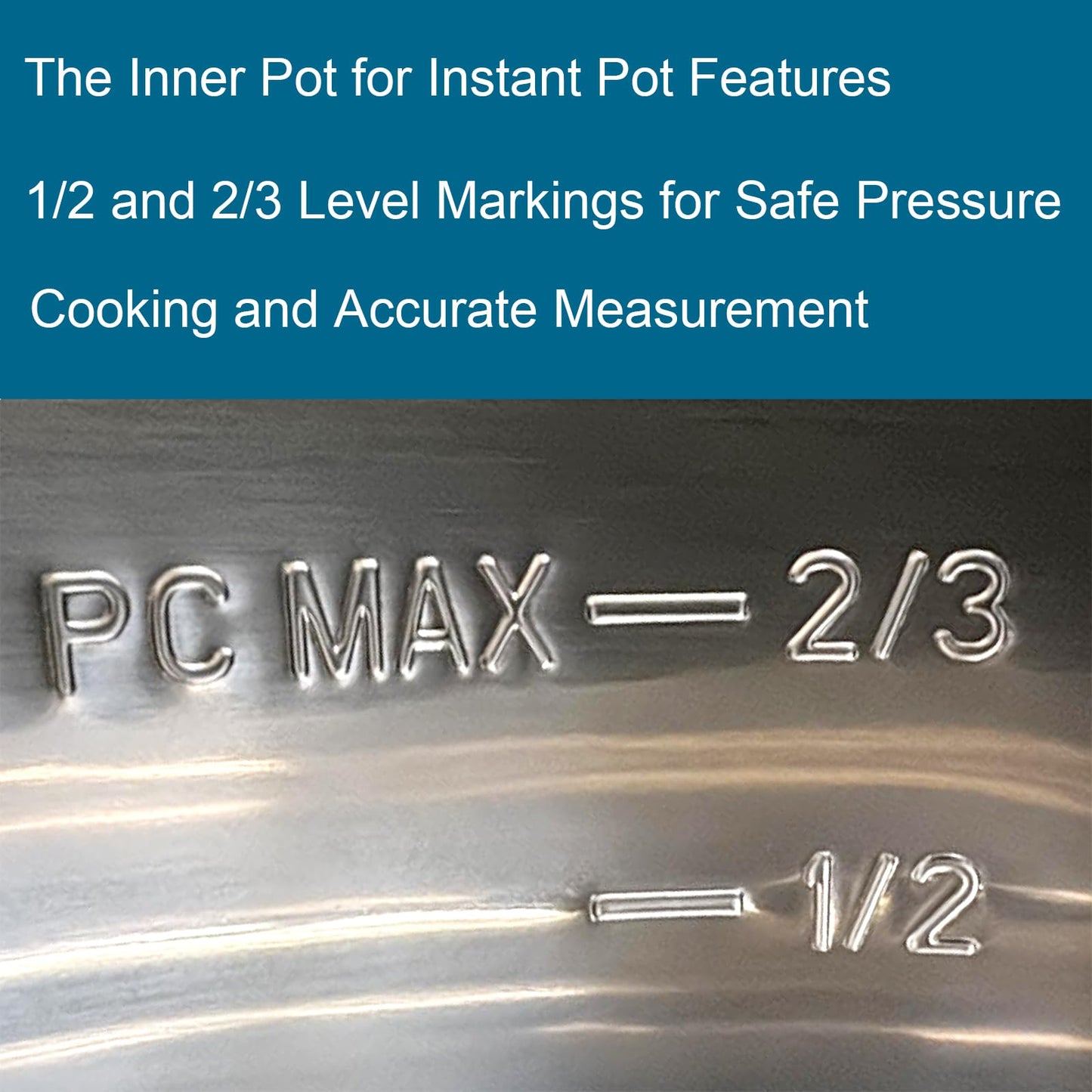 Replacement Pot for Instant Pot 8-Qt, 304 (18/8) Stainless Steel Inner Pot for Instant Pot 8-Quart, Upgrade Insert for Instantpot, Liner for Insta Pot 8 Qt with Thick Bottom, Non-Toxic (No Teflon)
