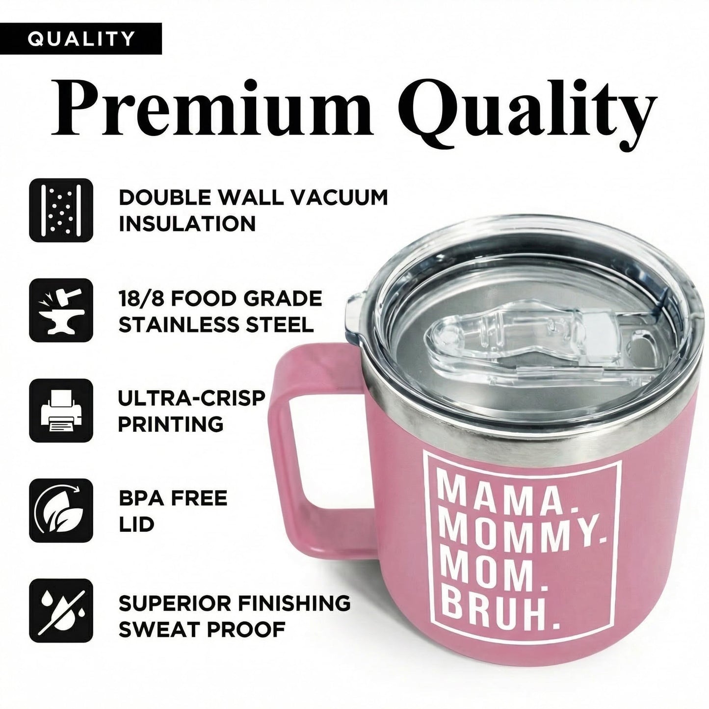 Gifts for Mom from Daughter, Son for Mothers Day, Christmas, Birthday - Birthday Gifts for Moms, Birthday Present for mom, Happy Birthdays Moms - Best Mother Mug 14Oz Stainless Steel Coffee Cup