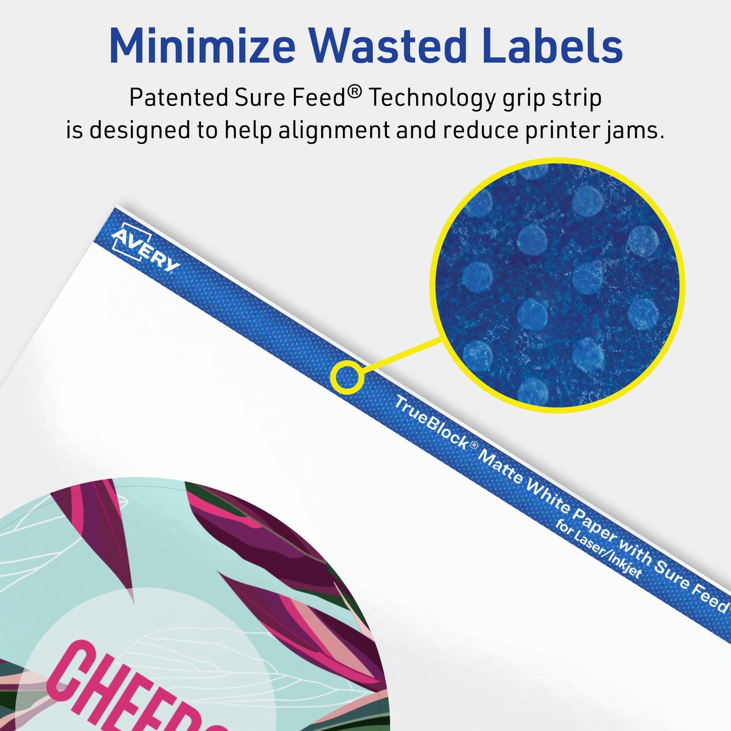 Avery TrueBlock Matte White Round Labels, Sure Feed Technology, 3.5" Diameter, 200 Matte White Labels, Print-to-The-Edge, Laser/Inkjet Printable, Great for Packaging and Product Merchandising