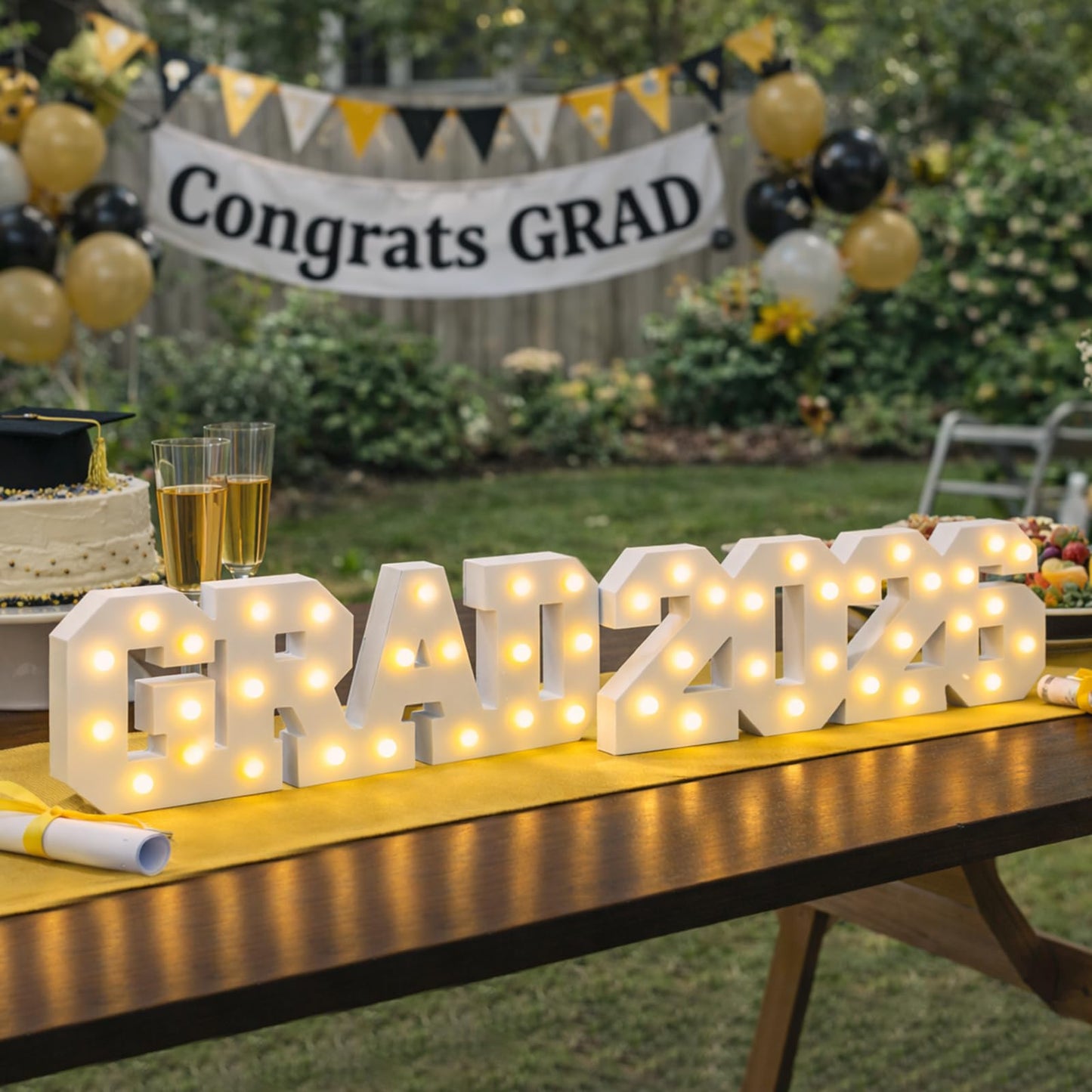 2026 Graduation Decorations- Light Up Letters "GRAD 2026" Class of 2026 Graduation Party Decorations Sign-Ornaments for Class of 2026 Preschool High School College Table Centerpieces Decor Party Supplies