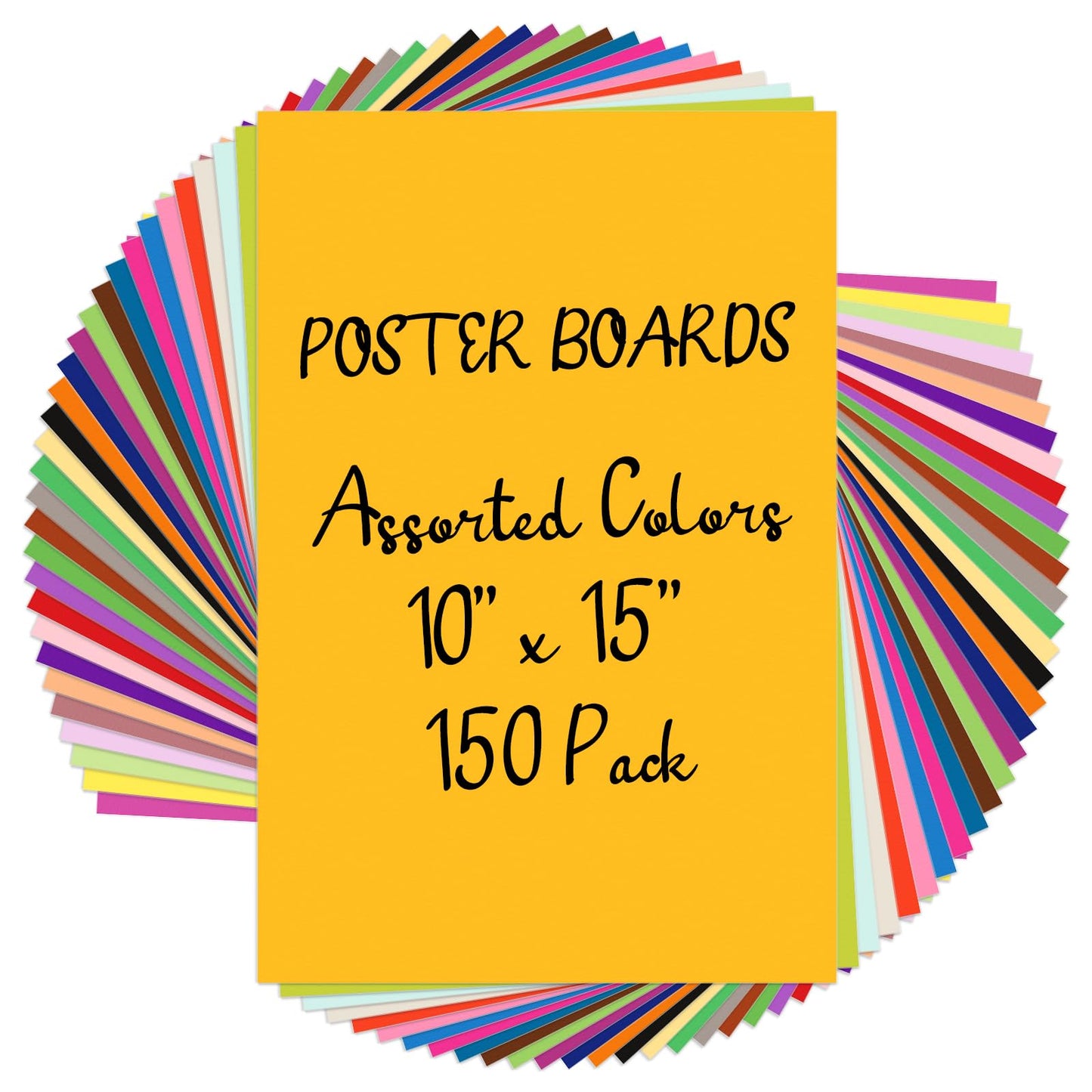 Spakon 150 Packs Colorful Poster Board Bulk 15''x 10 Posterboard Paper for Crafts DIY Drawing Art Display Board Classroom School Craft Project Presentation