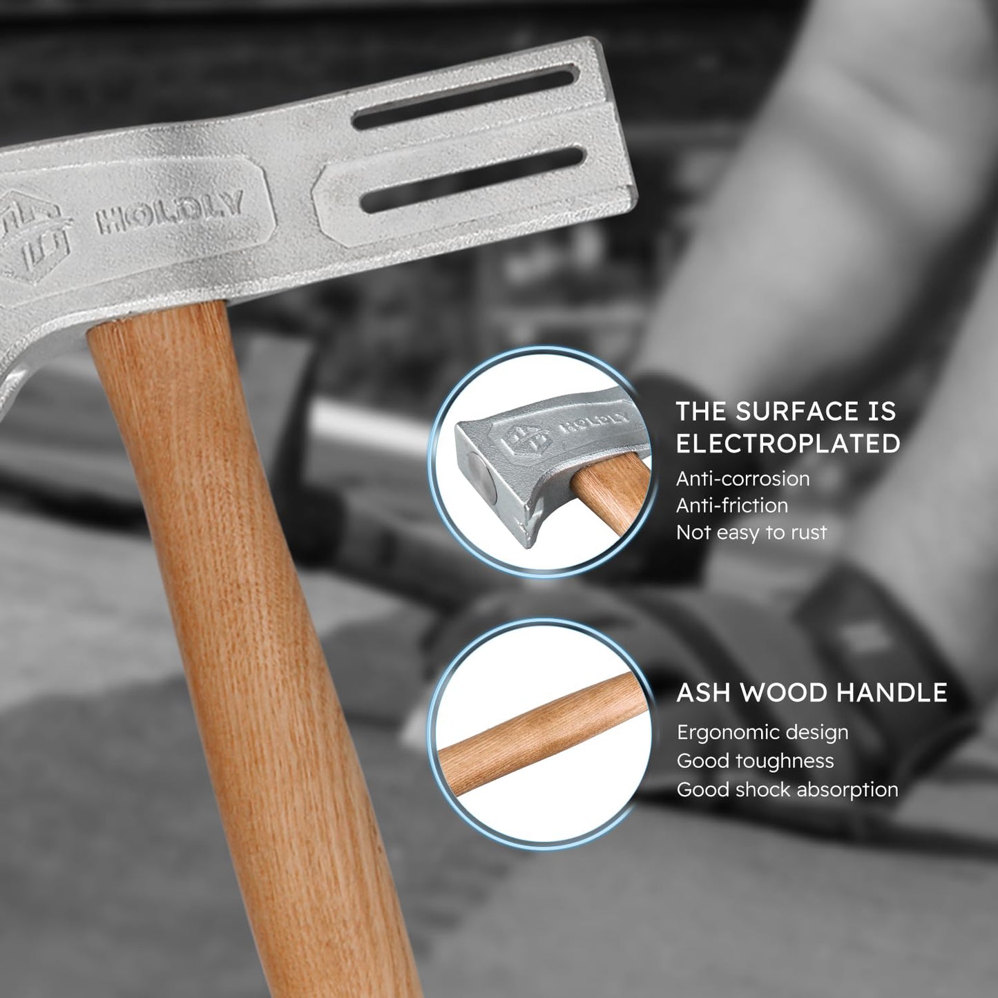 Magnetic Roofing Hammer, Magnetic Roofing Hatchet Designed to Improve Efficiency, Roofing Axe with Solid Wood Handle, A Roofing Tools That Can Be Used to Quickly Nail Roofing Nails And Felt Caps