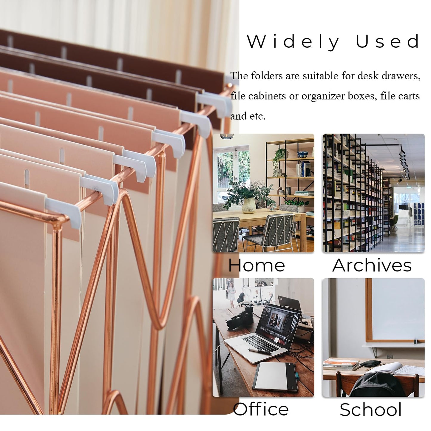 Y YOMA 36 Pack Gradient Hanging File Folders Letter Size Decorative Hanging Folder Pretty File Folder Organizer for Filing Cabinet Office Home with 1/5-Cut Adjustable Tabs, Coco Mocha