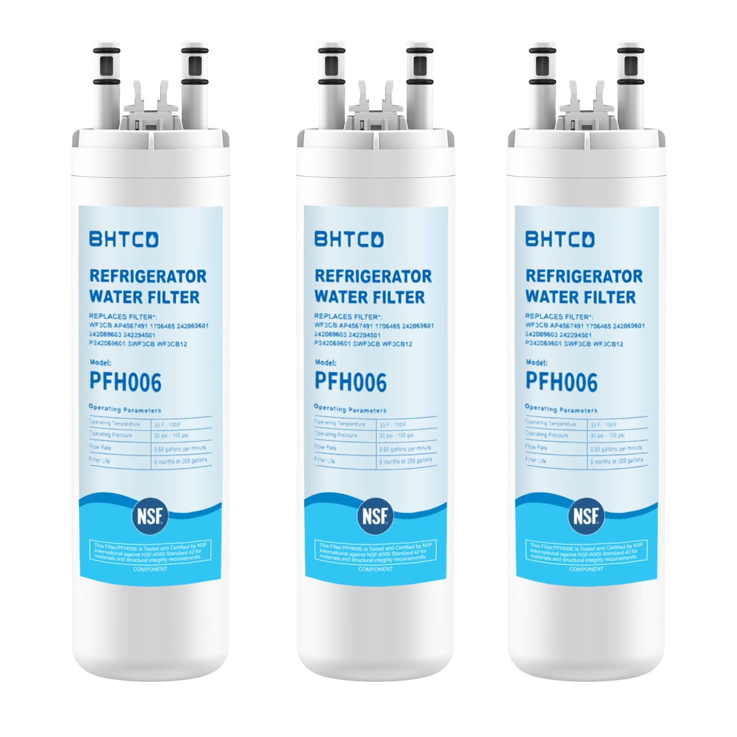 Water Filter for Frigidaire Refrigerator FFSS2615TS, FFSS2615TE, FFSS2615TP, LFSS2612TE, LFSS2612TF, FFHS2611PF, FFHS2611LW, FFSS2625TS, FFHS2622MS, FFSS2315TS, LFSS2612TP fridge Replacement Filter.