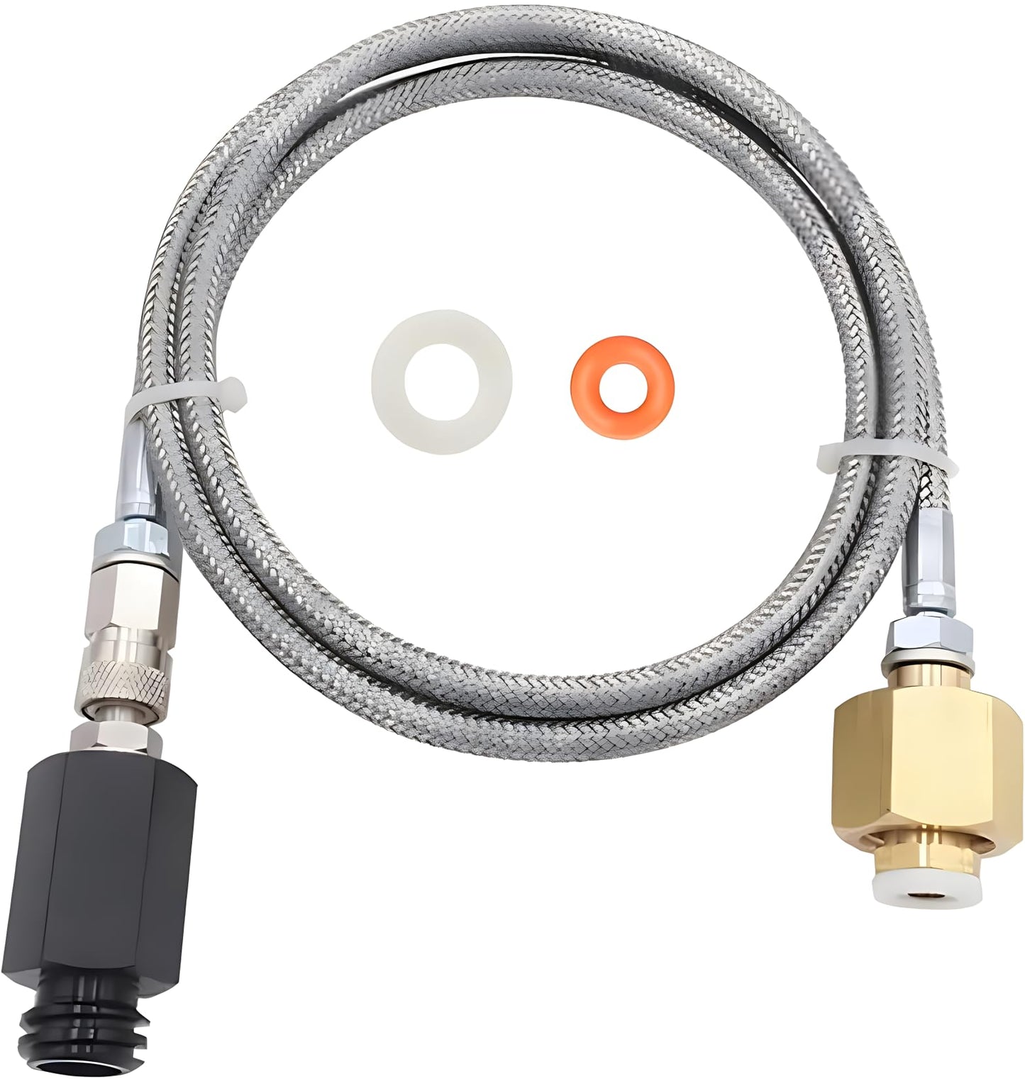 Soda Machine Co2 Adapter with High Pressure Stainless Steel External Hose, CGA320 Co2 Tank Direct Adapter to TR21-4 Soda Water Machine Compatible with Jet Aqua Fizz(36 inch)