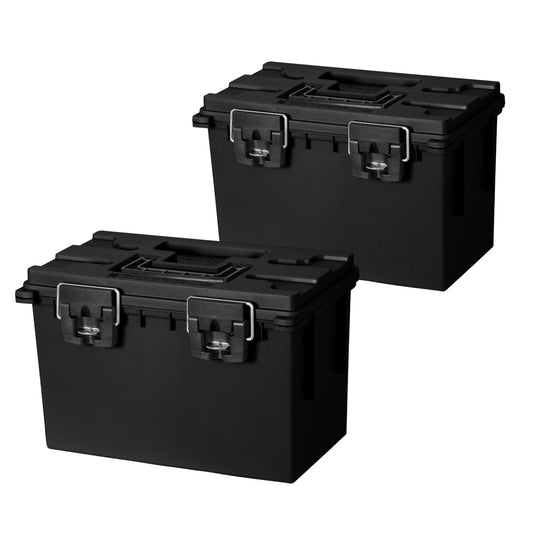 Sheffield 12773 XL Storage Bins With Lids, 2-Pack Stackable Storage Bins, Made in USA, Lockable and Water-Resistant Containers with Lids, Plastic Containers for Home, Classroom, and Dorm