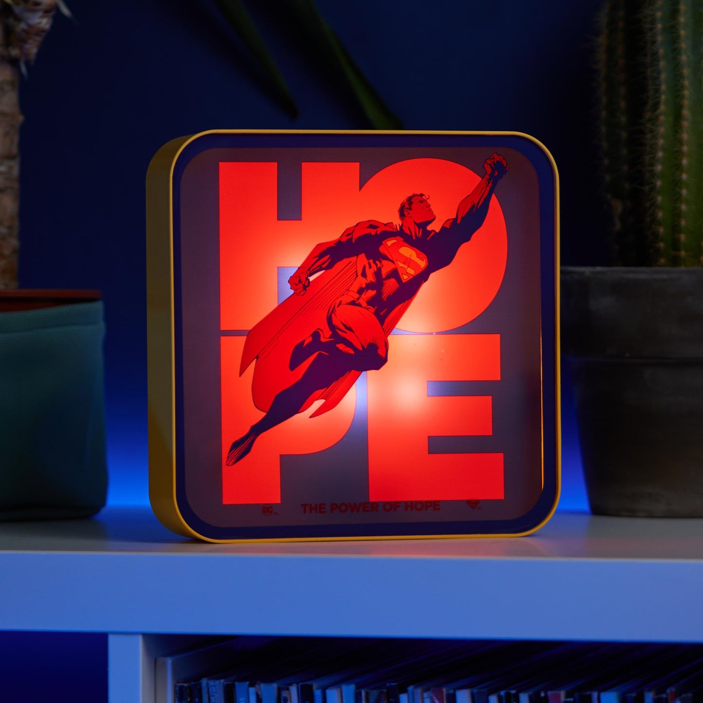 Numskull Official Superman 2025 Acrylic Logo Desk Lamp Wall Light for Bedroom, Office, Home, Study, Work - Official DC Comics Merchandise