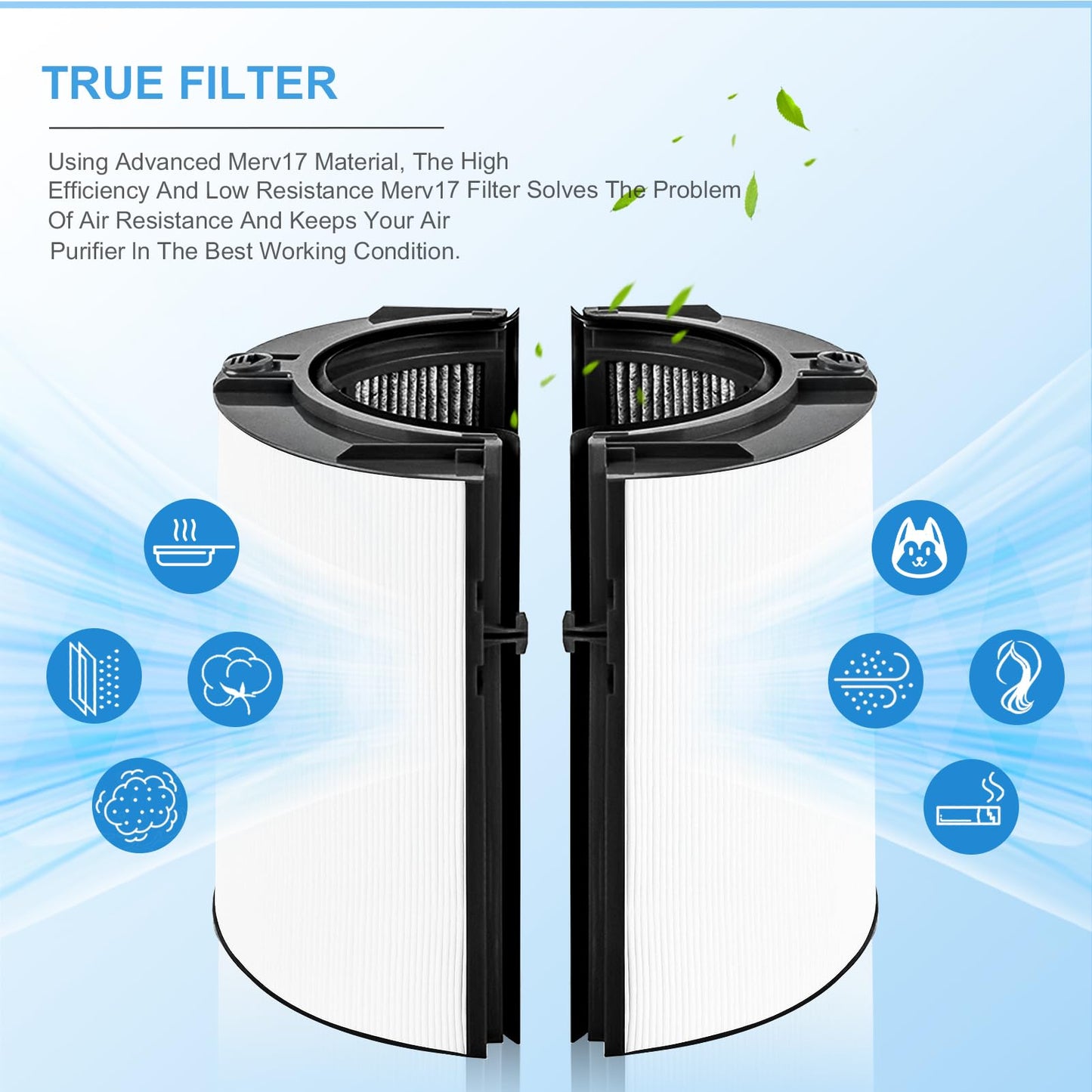 Katerelis 2 Pack Replacement True Filter for Dyson TP04 TP06 TP07 TP09 TP10 HP04 HP06 HP07 HP09 HP10 PH01 PH02 PH04, 360° Combi 2 in 1 and Carbon Filter, Grade True Carbon Replacement Filter