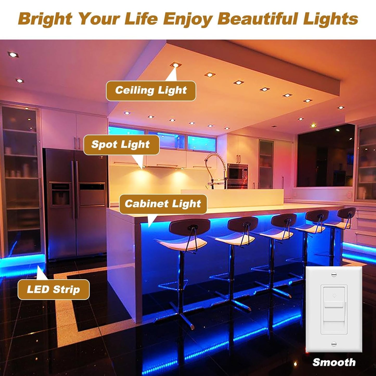 (2 Pieces) 60W 12V Dimmable LED Driver, 12V Triac ELV/MLV Transformer Compatible with Lutron&Leviton Switches, Dimmable Led Power Supply 60W for LED Light Smooth Flicker Free Dimming