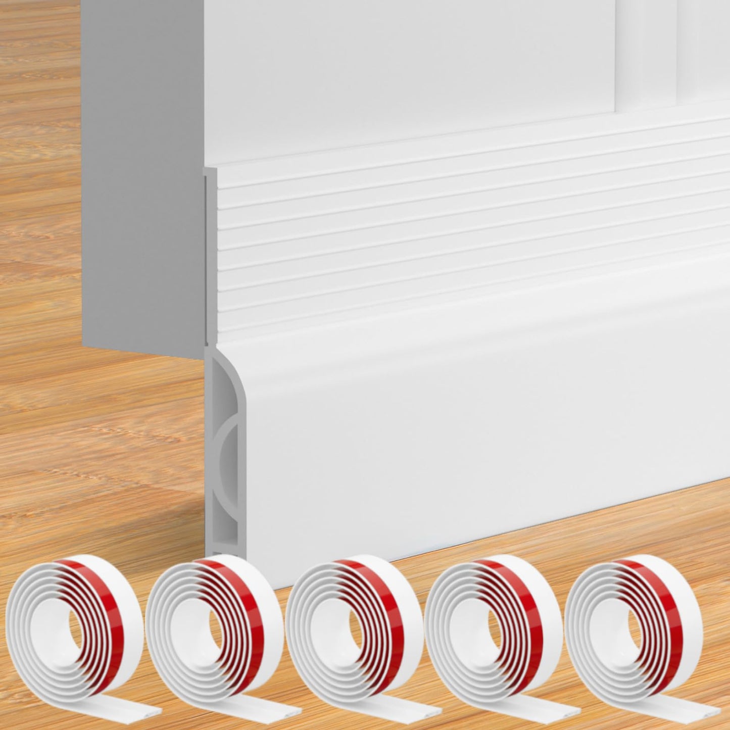 Ormein 5Pack Door Draft Stopper,39" Adjustable Door Sweep Weather Stripping Bottom Seal,Blocks Cold Air, Noise, Dust & Light for Interior & Exterior Doors,Easy Install Draft Blocker Gap Filler