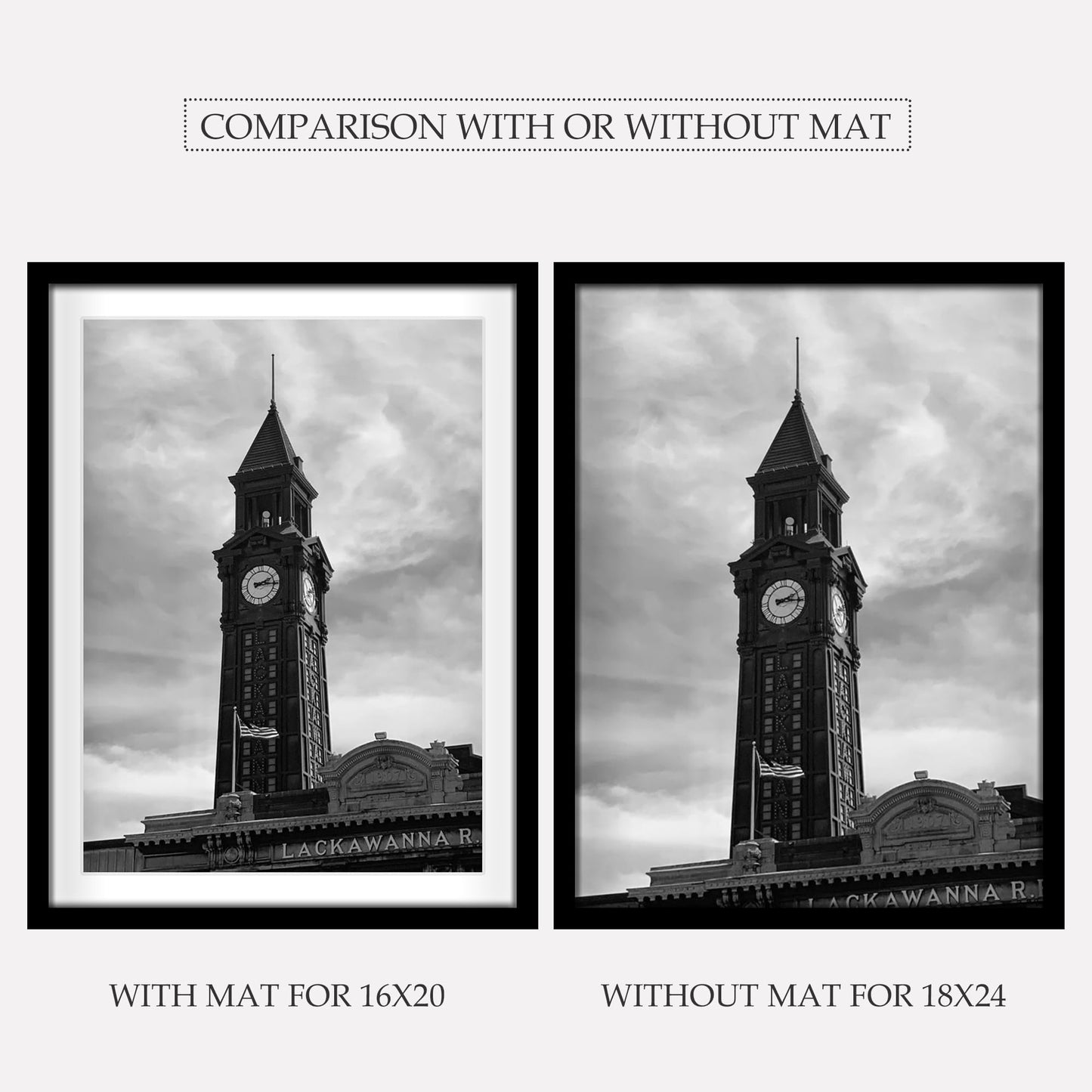 Wiscet 18x24 Picture Frame Set of 3, Display Pictures 16x20 with Mat or 18 x 24 Poster Frame Without Mat, Wall Gallery Photo Frames, Black