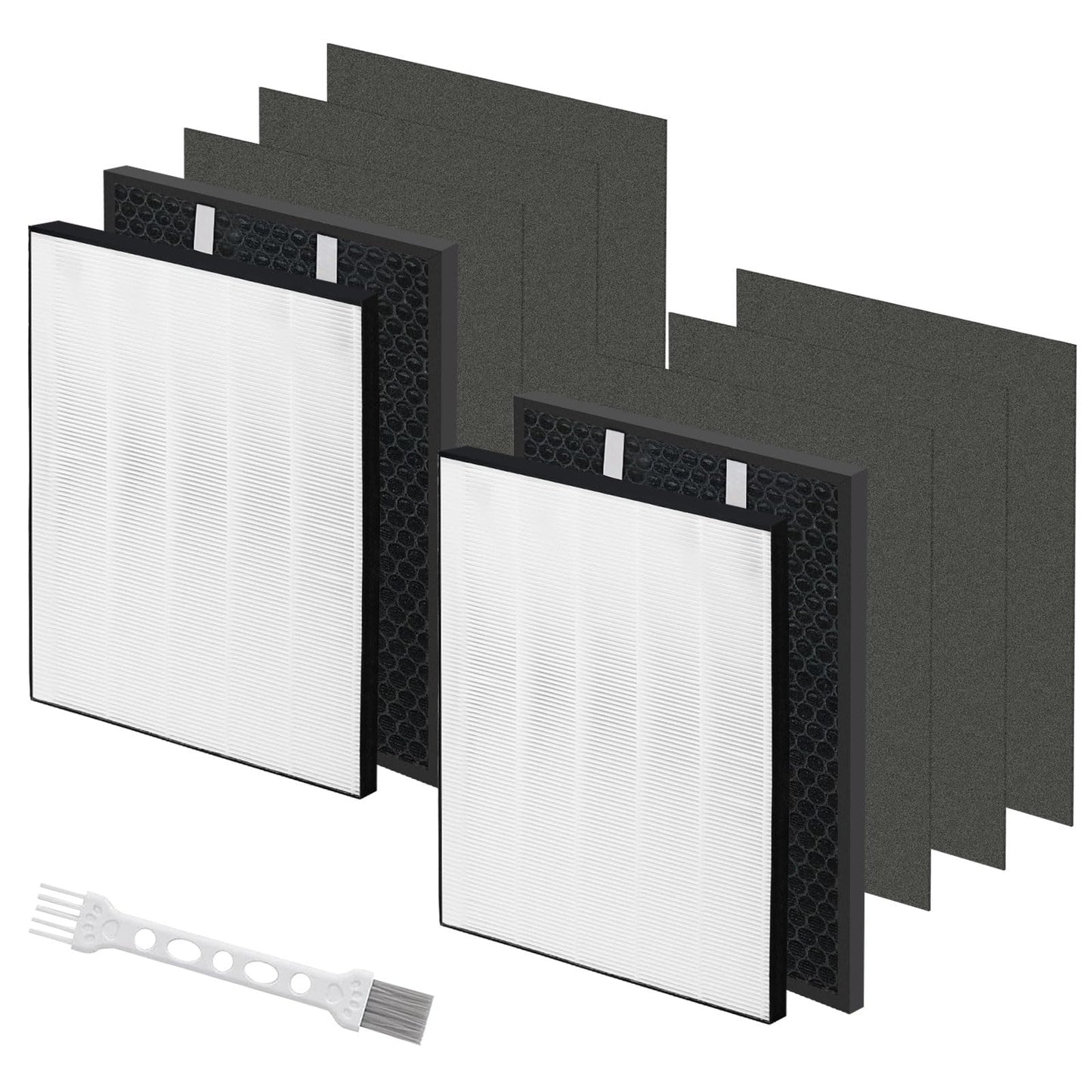Asrhine 2 Sets Air220 Air320 Replacement Filter Compatible with Bissell Air320 Air220 2768A 2609A, 2 Filters, 6 Pre Filters and 2 Activated Carbon Filters, Compare Part 2677,2678,2804