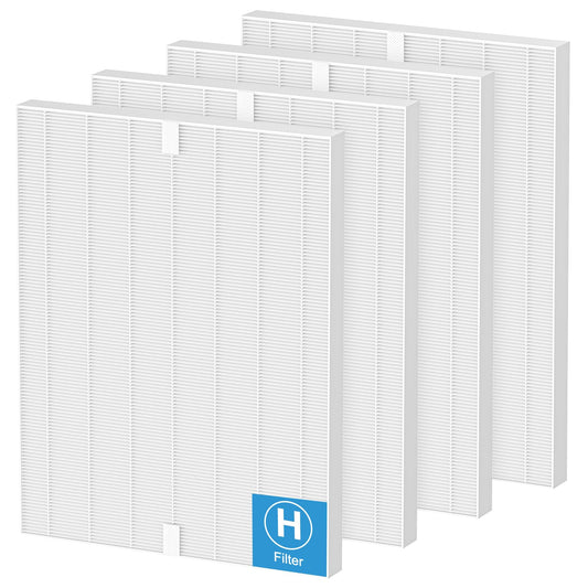 116130 Replacement Filter H Compatible with Winix 5500-2 PlasmaWave and AM80 Air Purifier, 4 Pack Replacement HEPA Filter Only