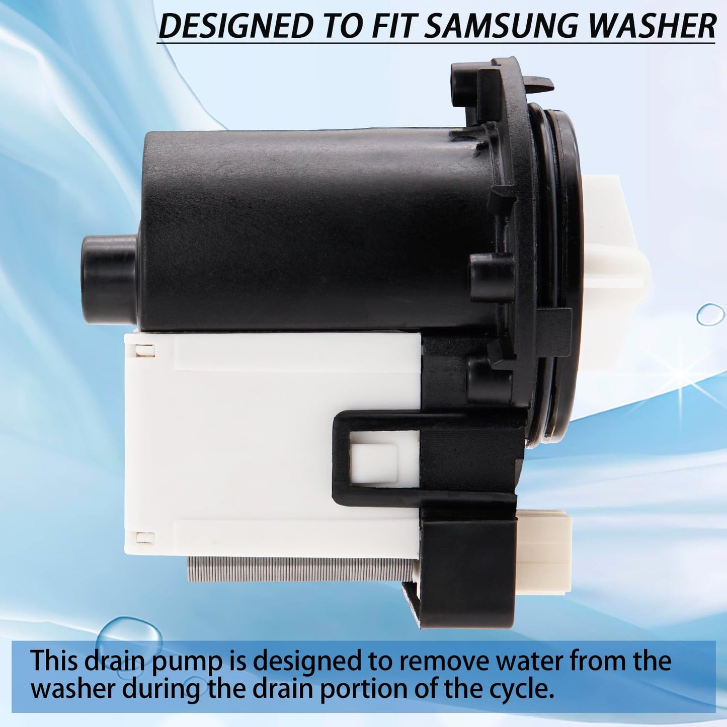 WF220ANW/XAA Washer Drain Pump Fit for Samsung Washer WF330ANW/XAA WF209ANW/XAA WF330ANB/XAA WF419AAW/XAA WF328AAW/XAA WF520ABP/XAA WF218ANB/XAA WF350ANR/XAA WF331ANW/XAA WF410ANR/XAA