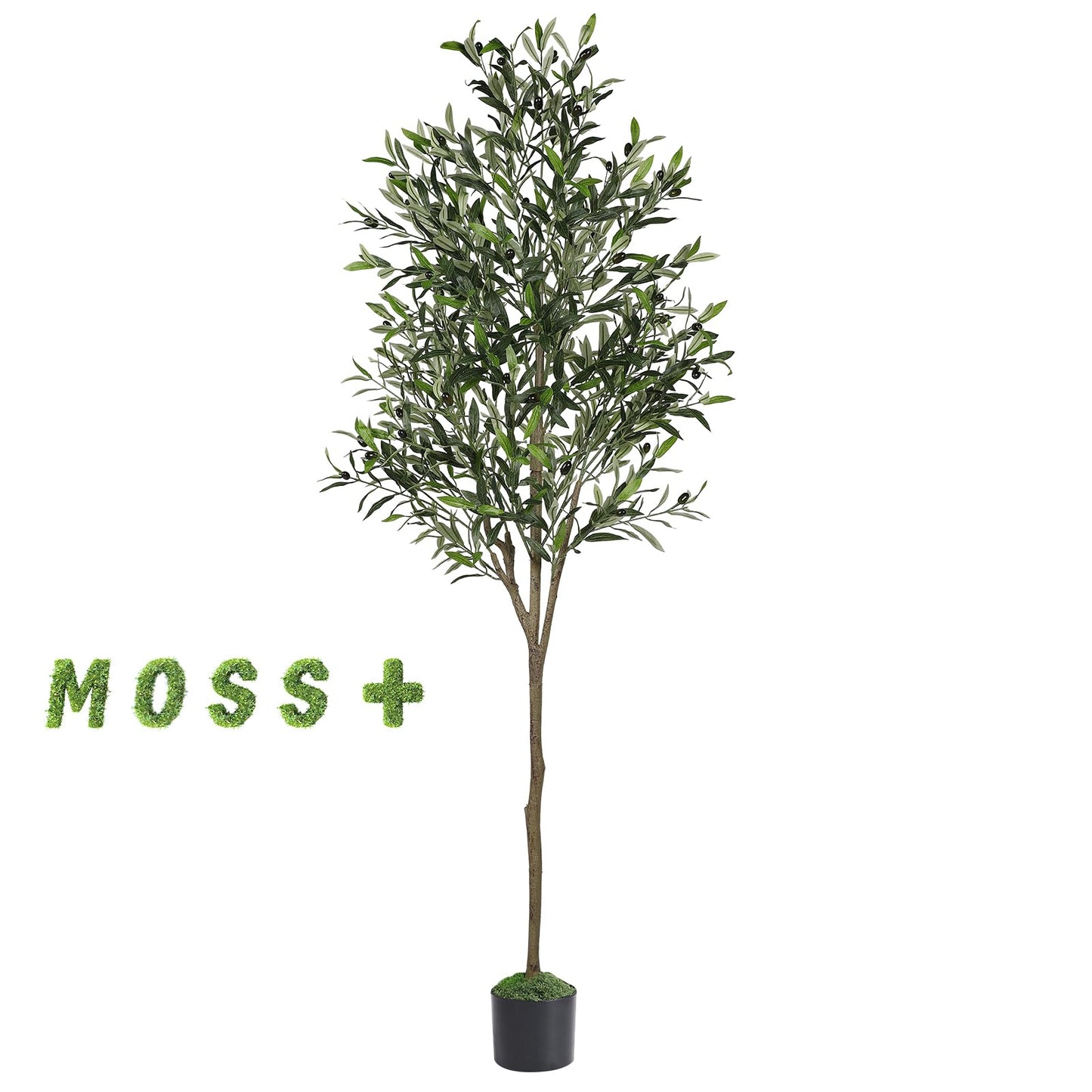 Alupssuc 6ft Olive Tree Artificial Indoor, Fake Tree Potted Faux Olive Trees with Lifelike Fruits and Realistic Leaves, Artificial Plants Indoor Fake Plants for Modern Home Office Living Room Decor
