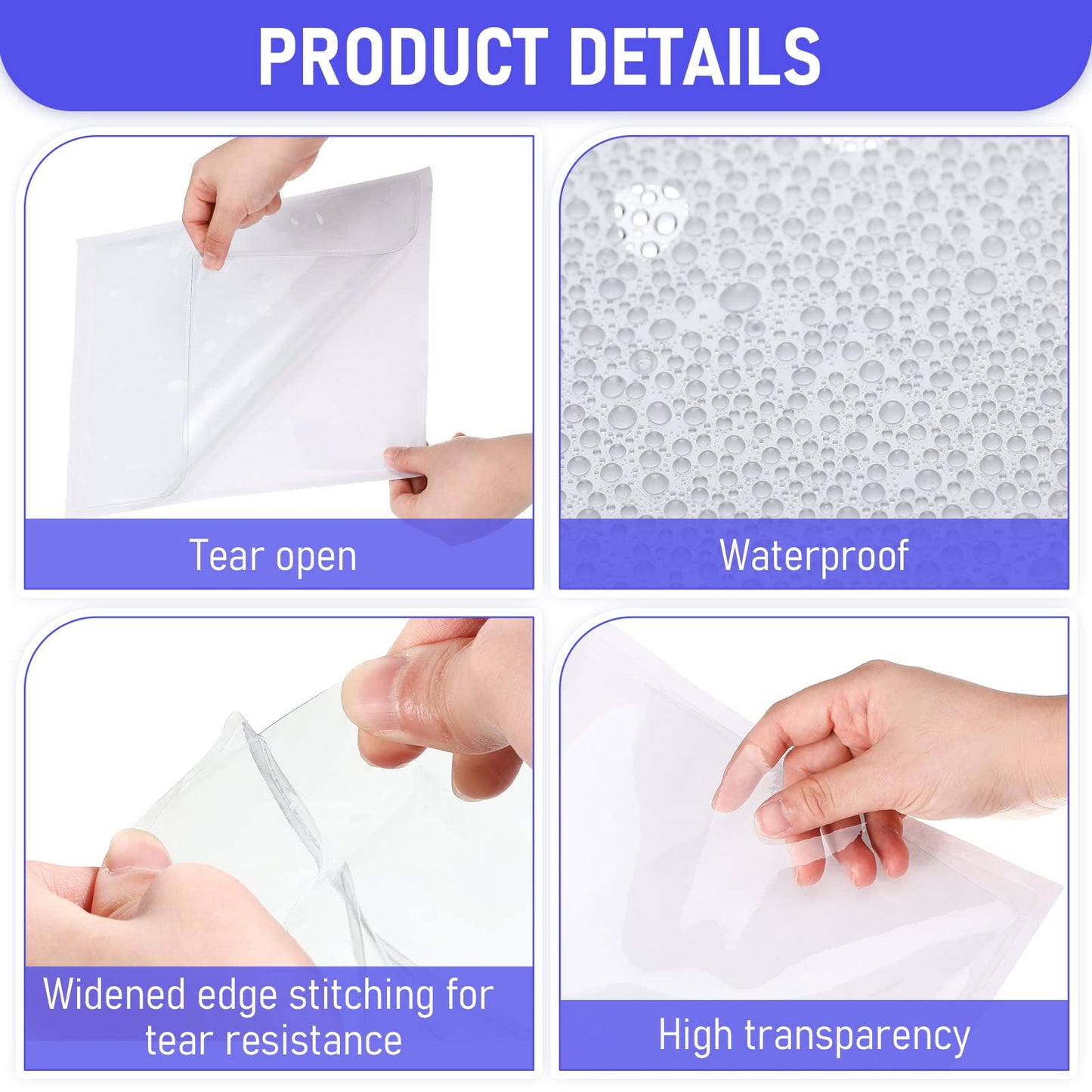Outus 60 Pcs Self Adhesive Shop Ticket Holders Clear Plastic Sleeves Adhesive Pockets Work Order Job Ticket Holders for Back to School Student Label Home Office Posting Signs (8.5 x 11 Inch)