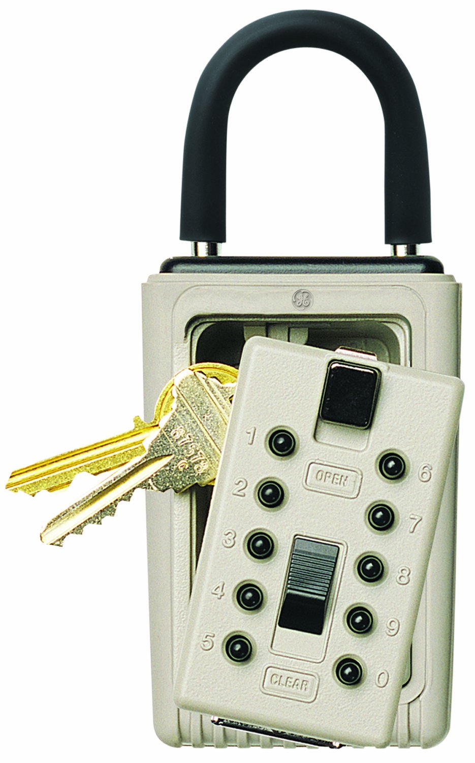 Kidde AccessPoint 001404 KeySafe 3-Key Portable Push Button Key Safe Box, Clay