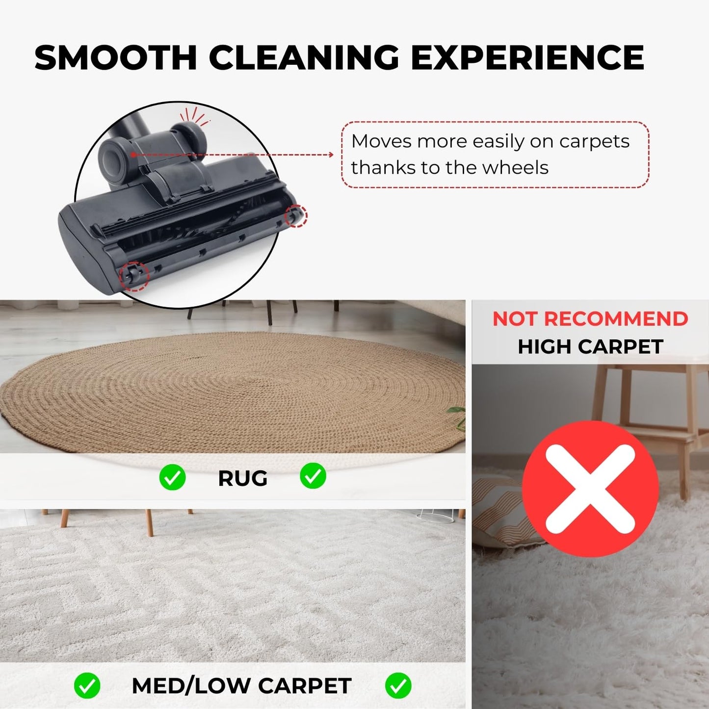 Turbo Brush Head Vacuum Attachment for Shark Navigator Rotator & Shop Vac using 1-1/4'',1-3/8" & 2-1/4'' Acessories - Removal Pet Hair for Hard Floors, Low Pile Carpet & Area Rugs