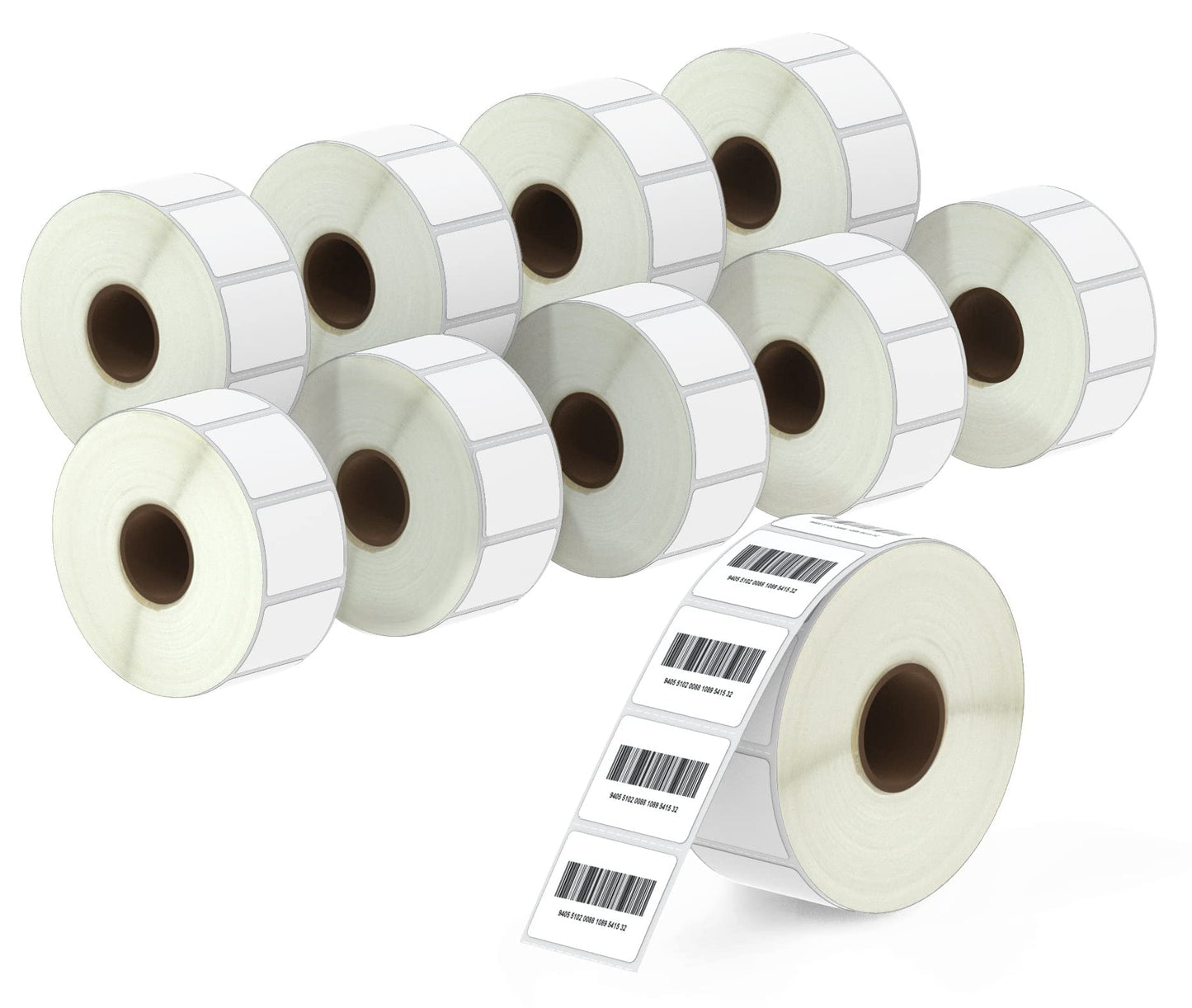 BETCKEY - 1.25" x 1" (32 mm x 25 mm) Barcode & Address Labels Compatible with Zebra & More Label Printer,Premium Adhesive & Perforated [10 Rolls, 13800 Labels]