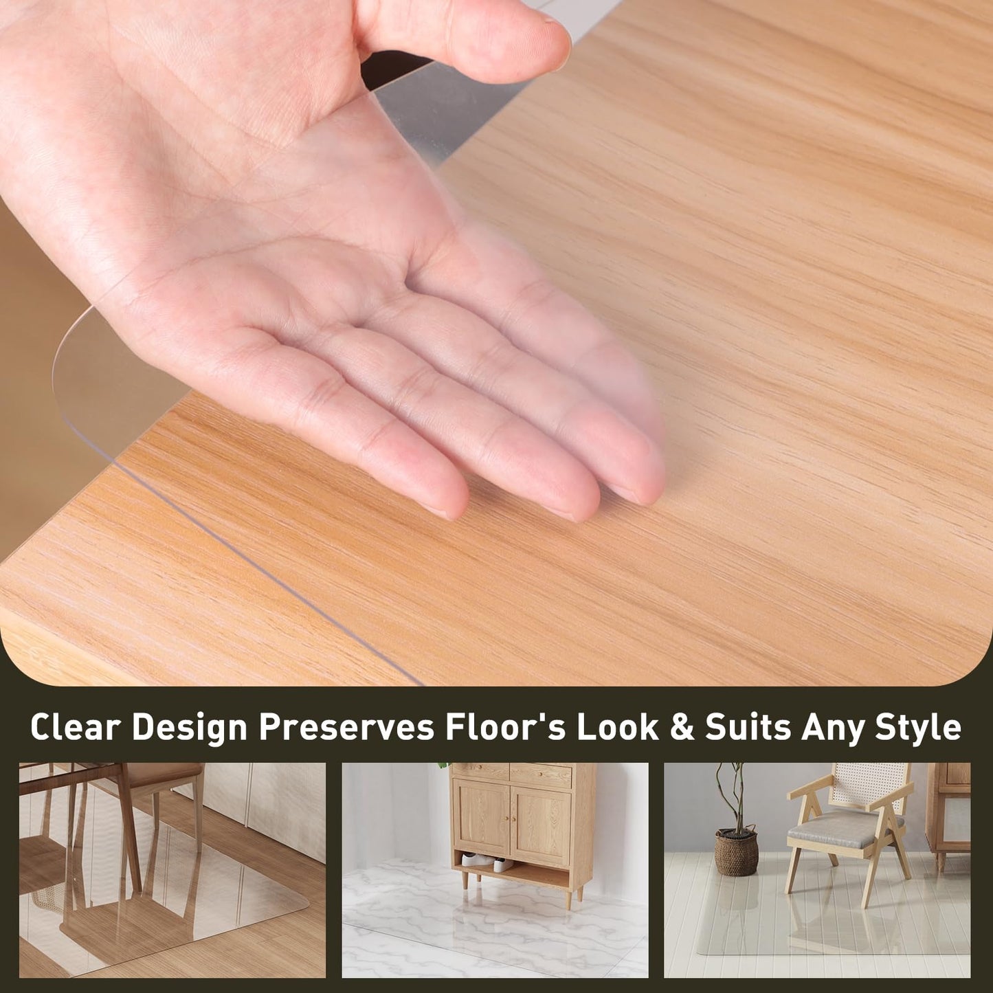 ZPAI Area Floor Mat for Under High Chair, 4'×6' Transparent No Slip Waterproof Vinyl Area Rug for Home, Spill Resistant Hard Floor Protector Cover for Kitchen, Easy Clean Splat Mat